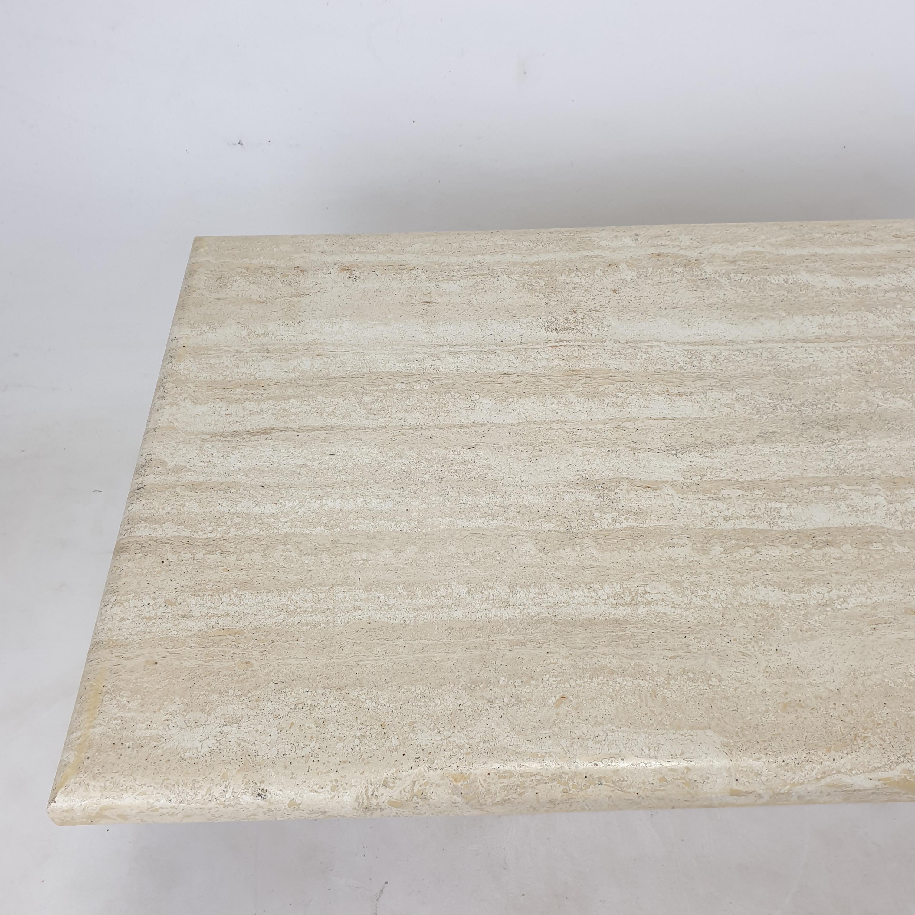 Italian Travertine Coffee Table, 1980s 10