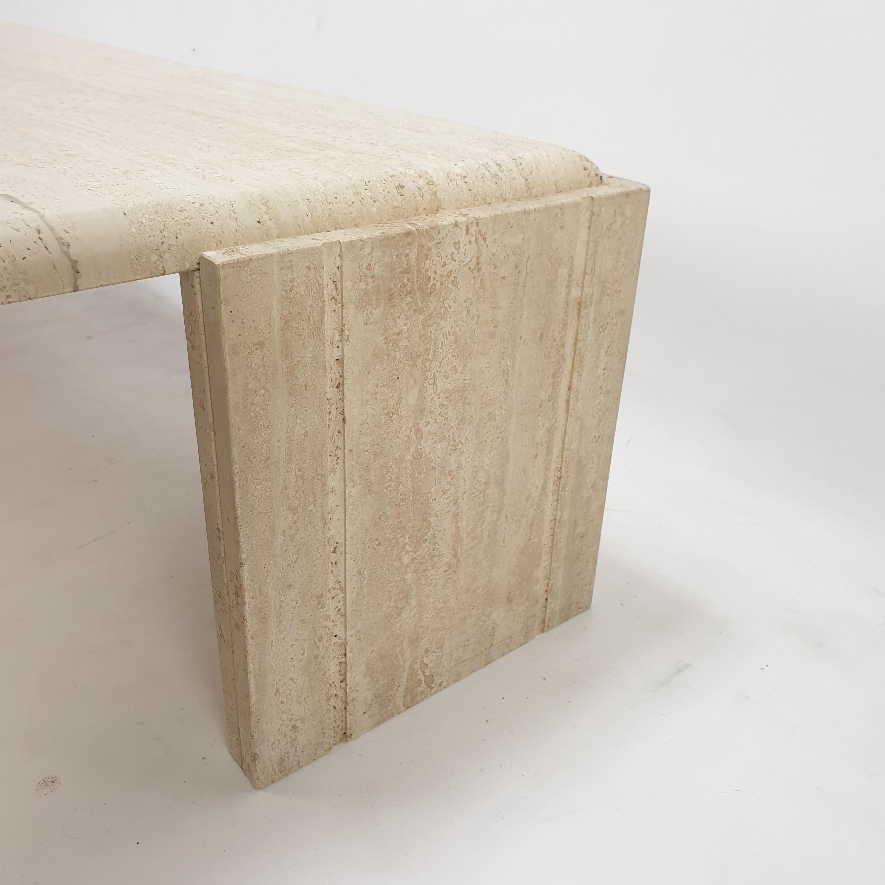 Italian Travertine Coffee Table, 1980s 11