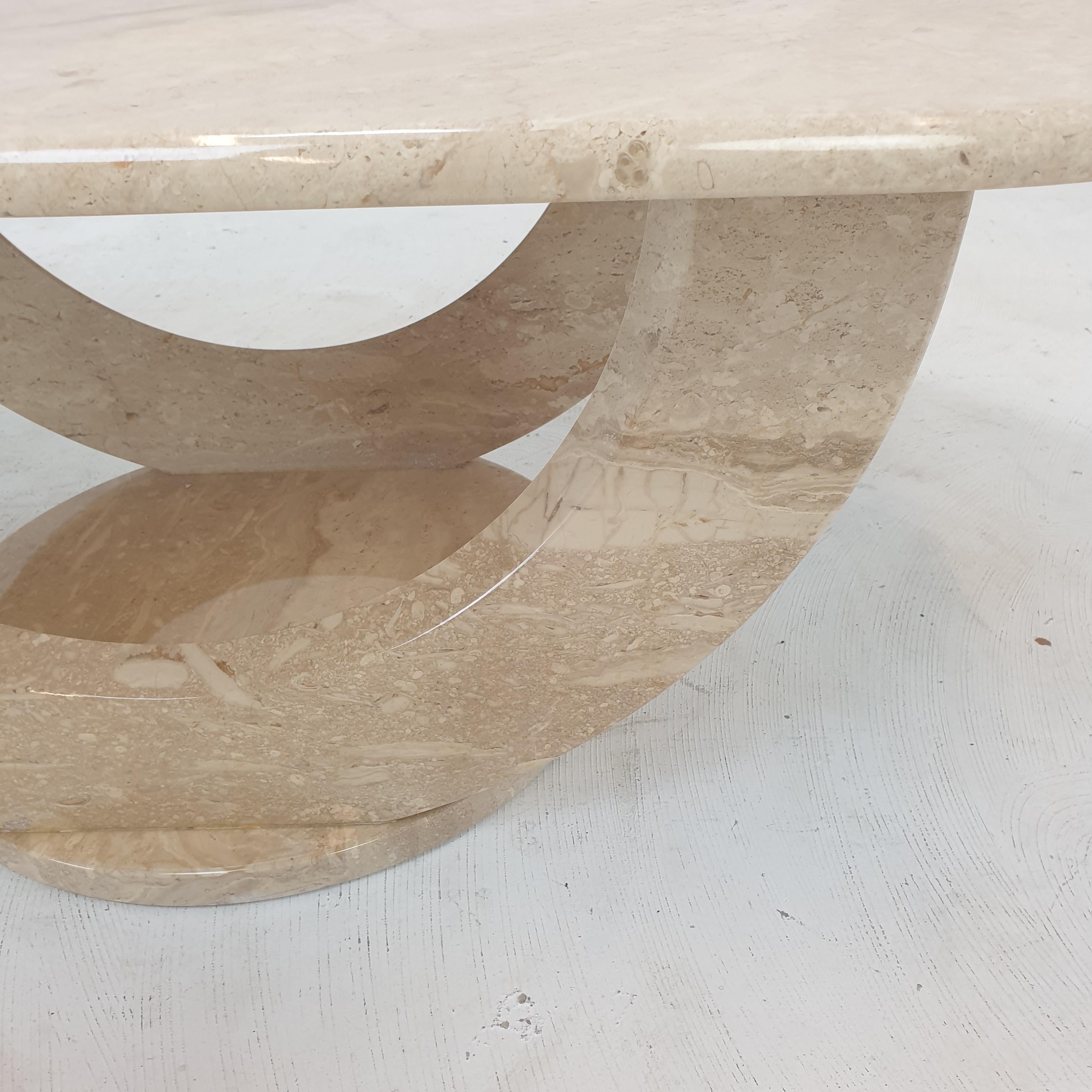 Italian Travertine Coffee Table, 1980s For Sale 11