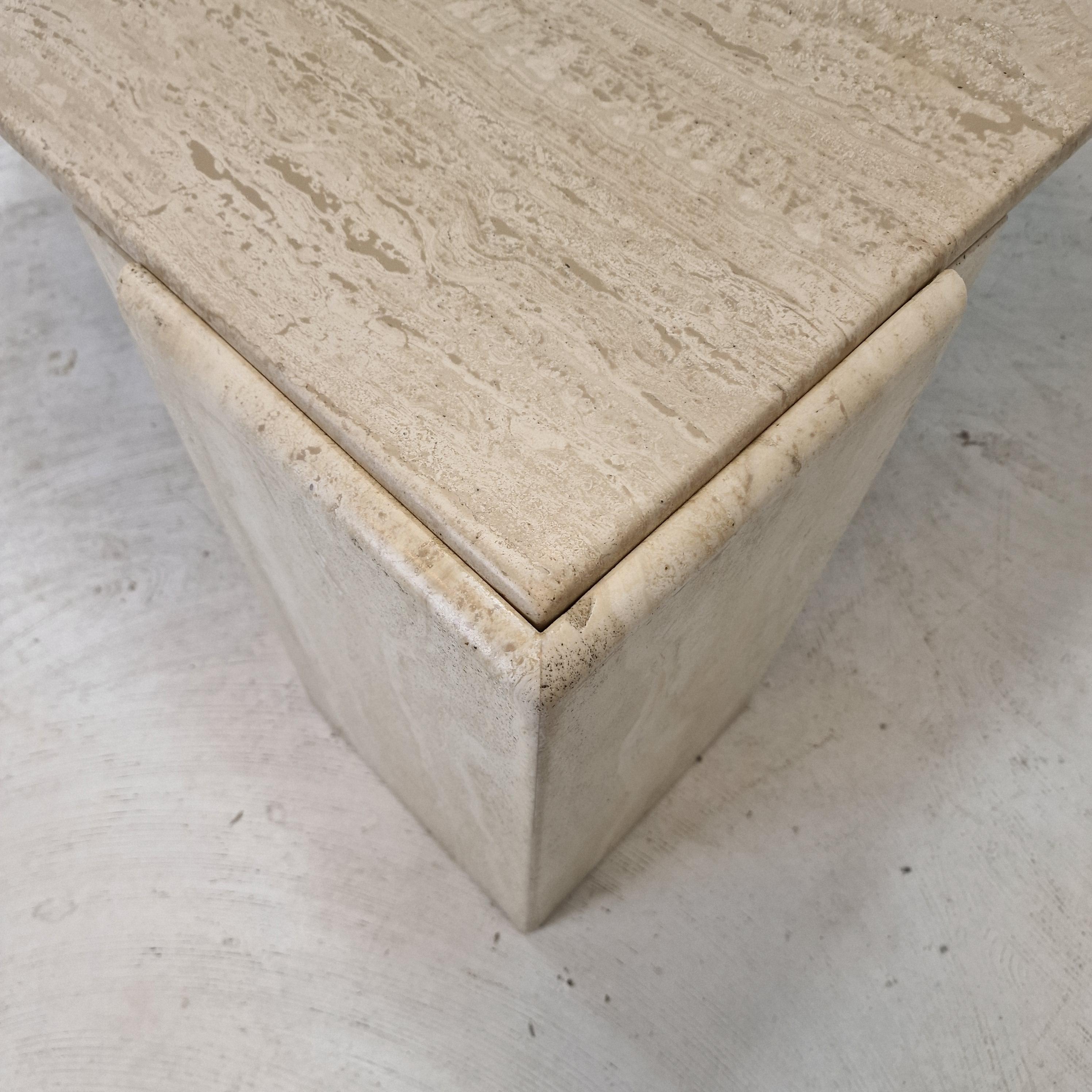 Italian Travertine Coffee Table, 1980's For Sale 11