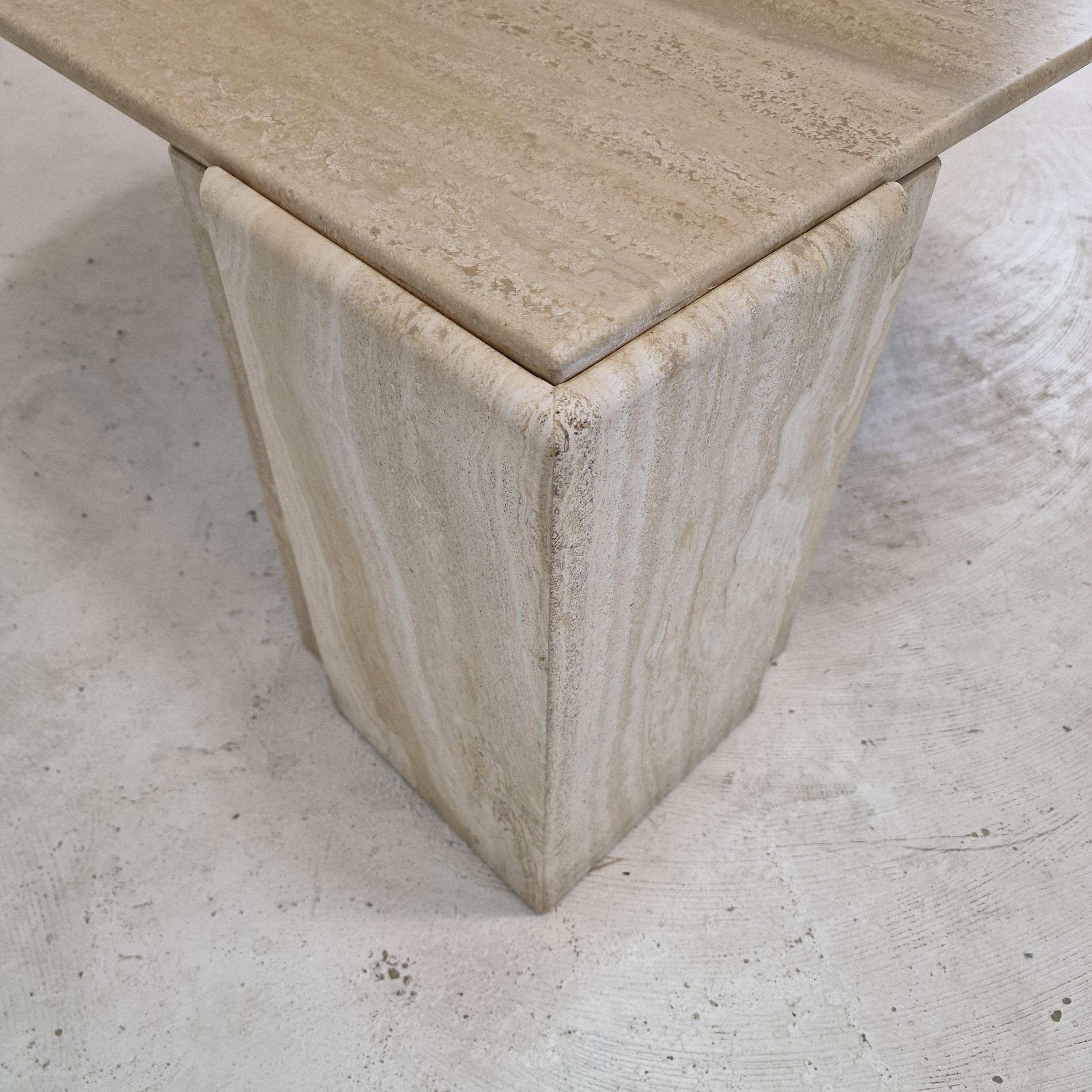 Italian Travertine Coffee Table, 1980's For Sale 12