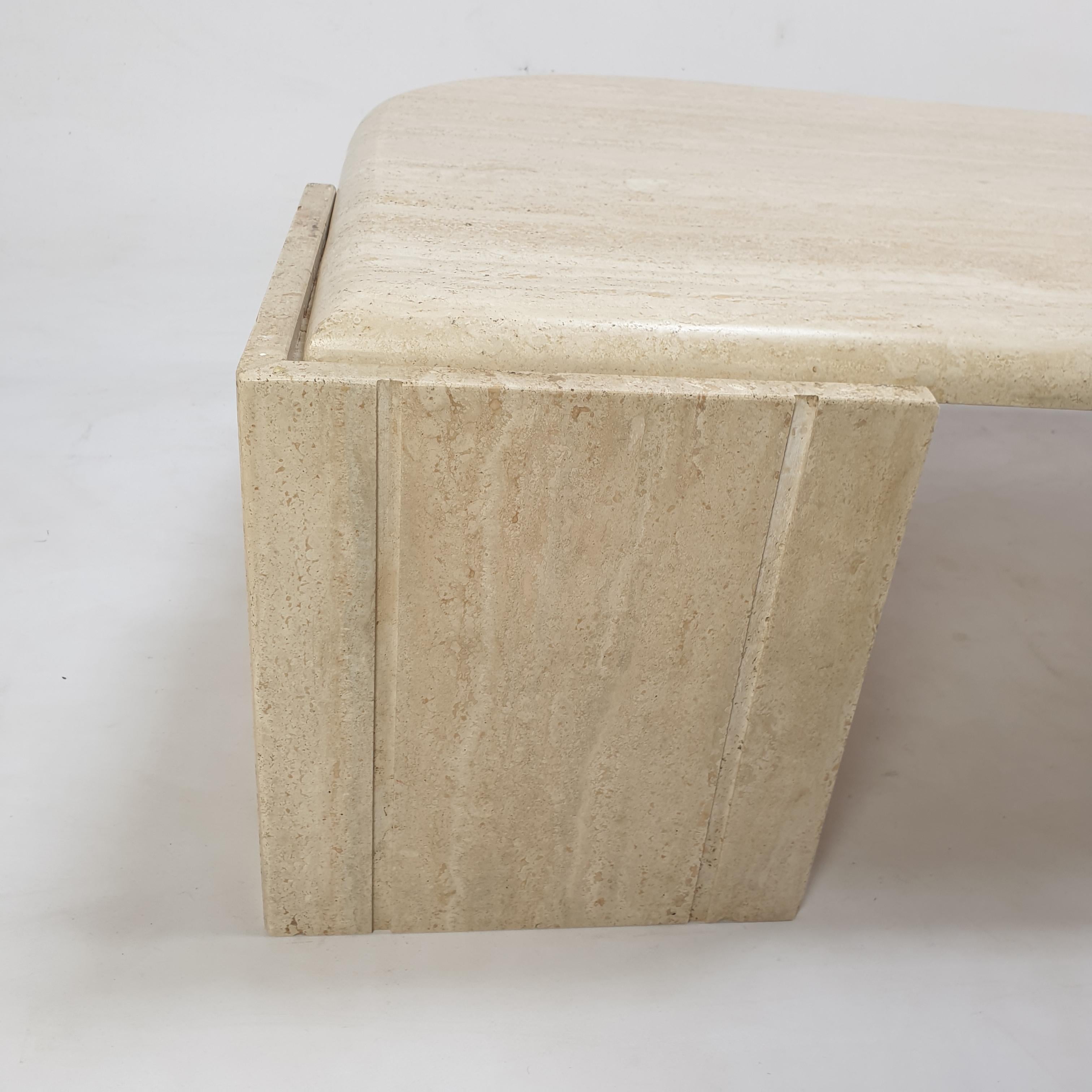 Italian Travertine Coffee Table, 1980s 13