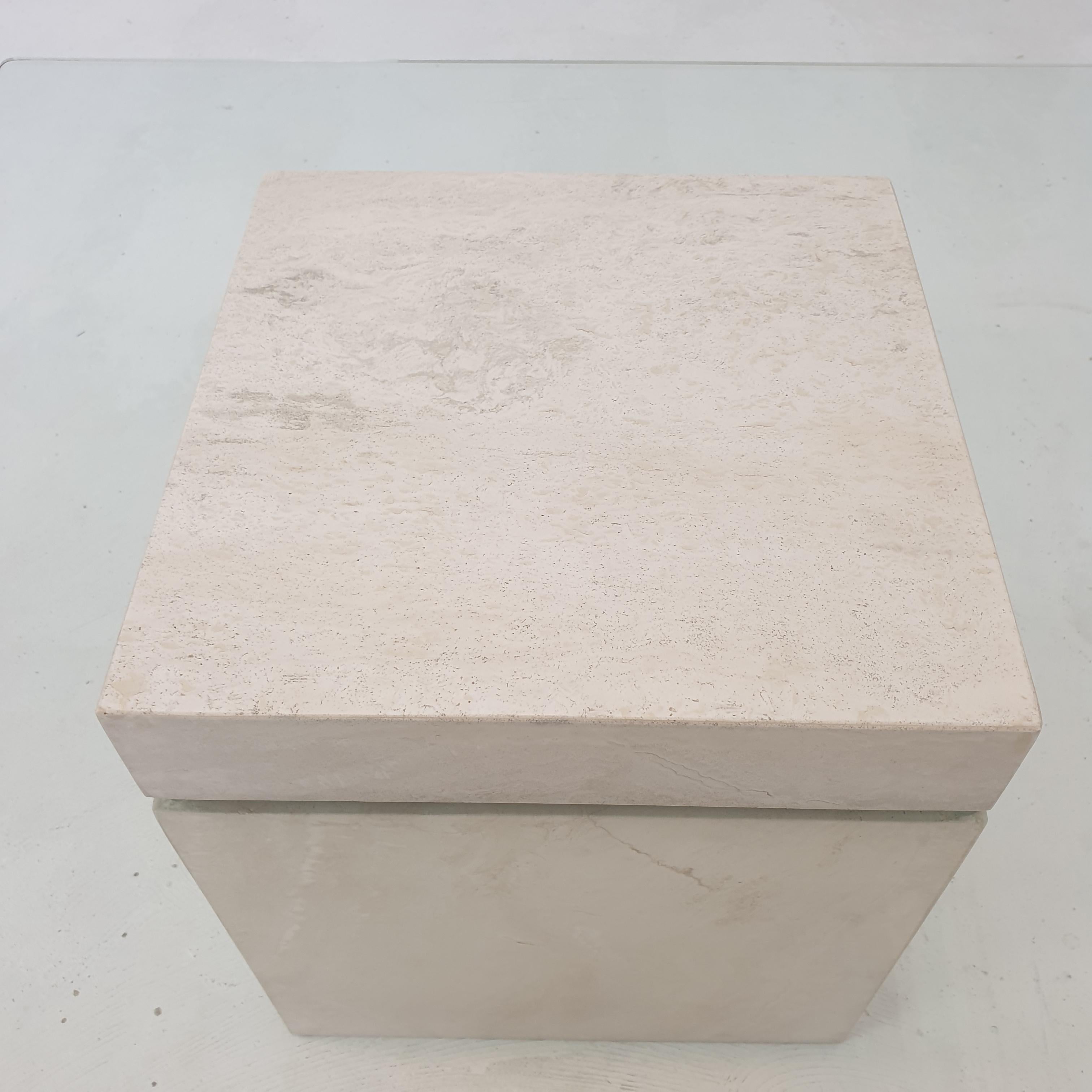 Italian Travertine Coffee Table, 1980s For Sale 12