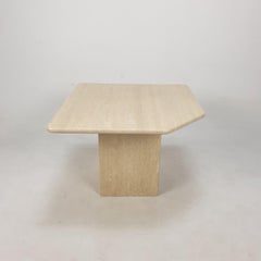 Italian Travertine Coffee Table, 1980s