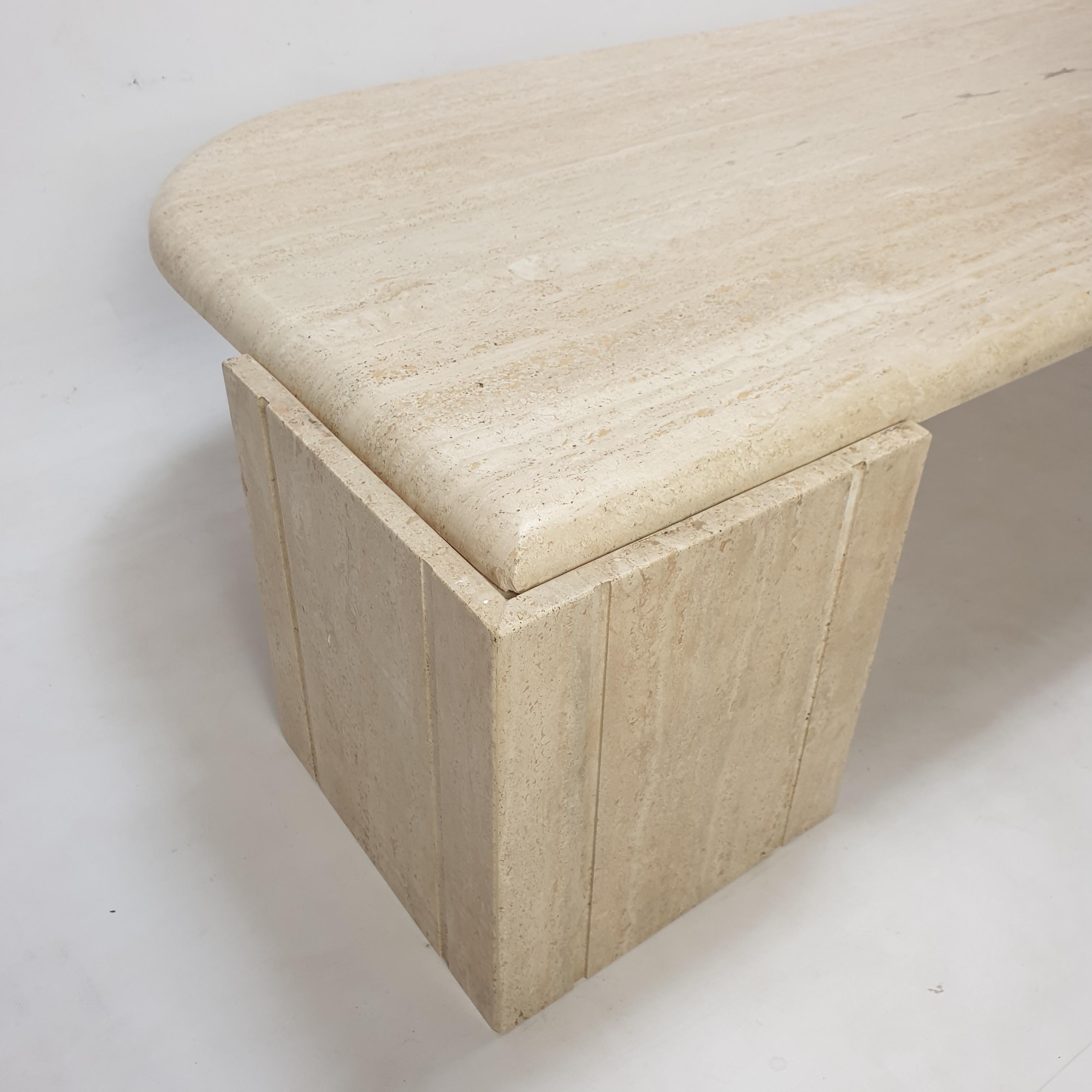 Italian Travertine Coffee Table, 1980s 14