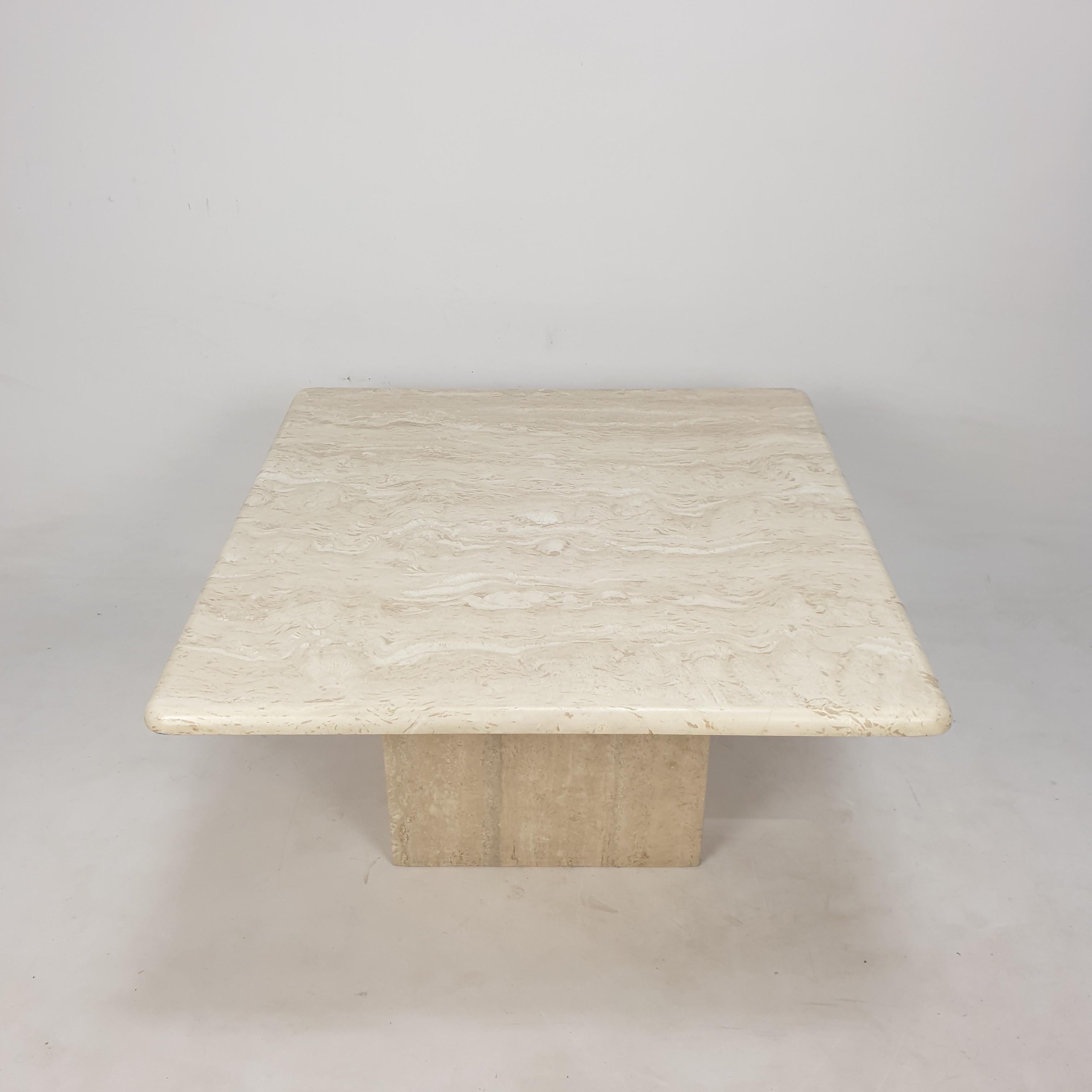 travertine side table