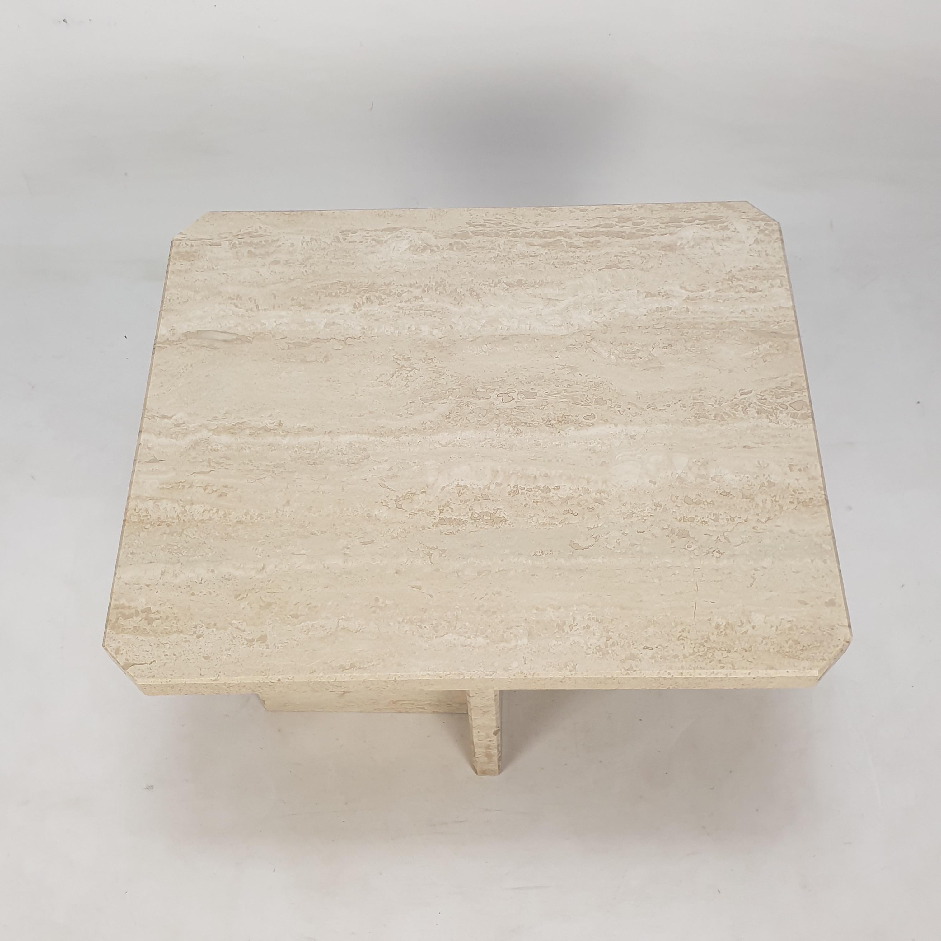 Italian Travertine Coffee Table, 1980s In Good Condition In Oud Beijerland, NL