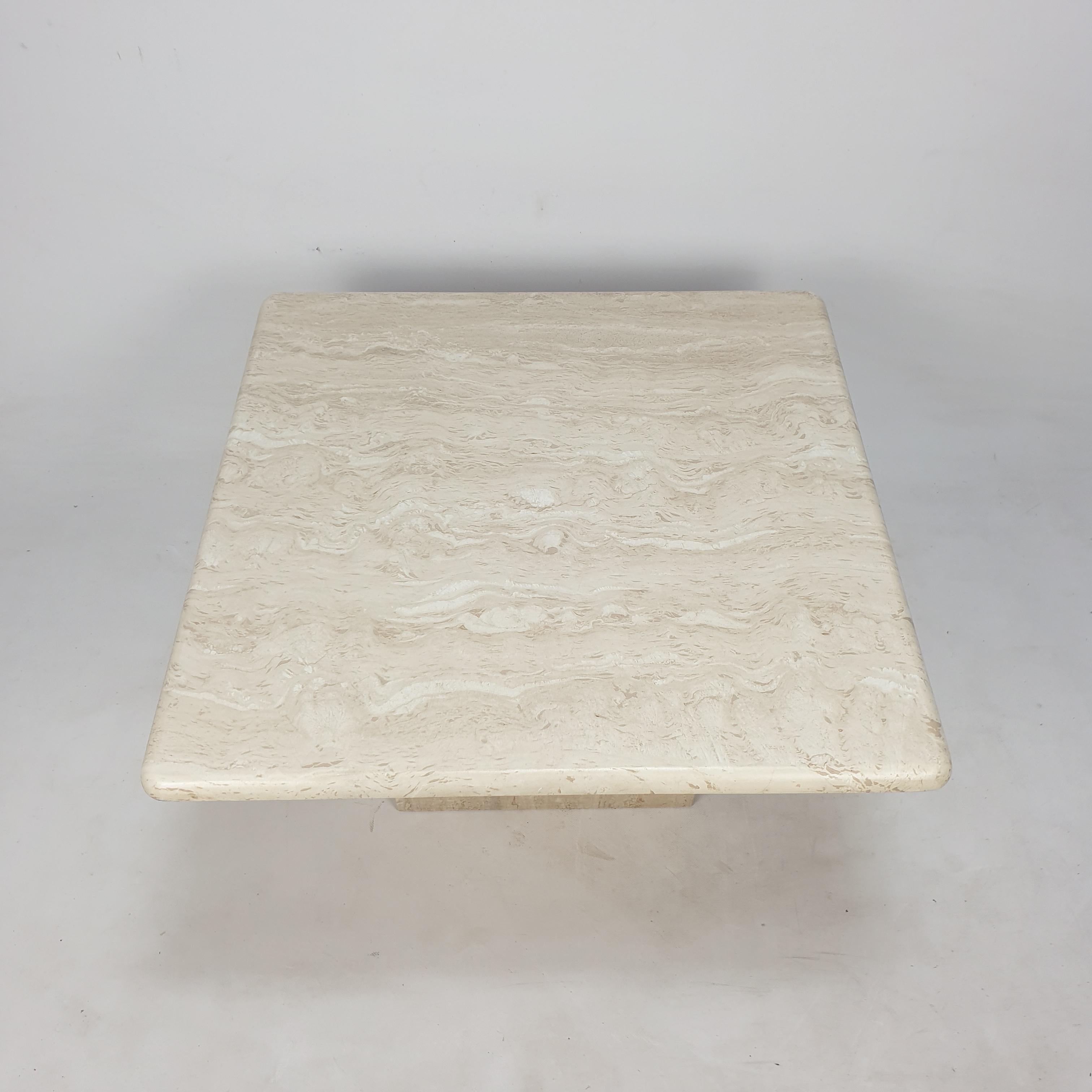 travertine side table