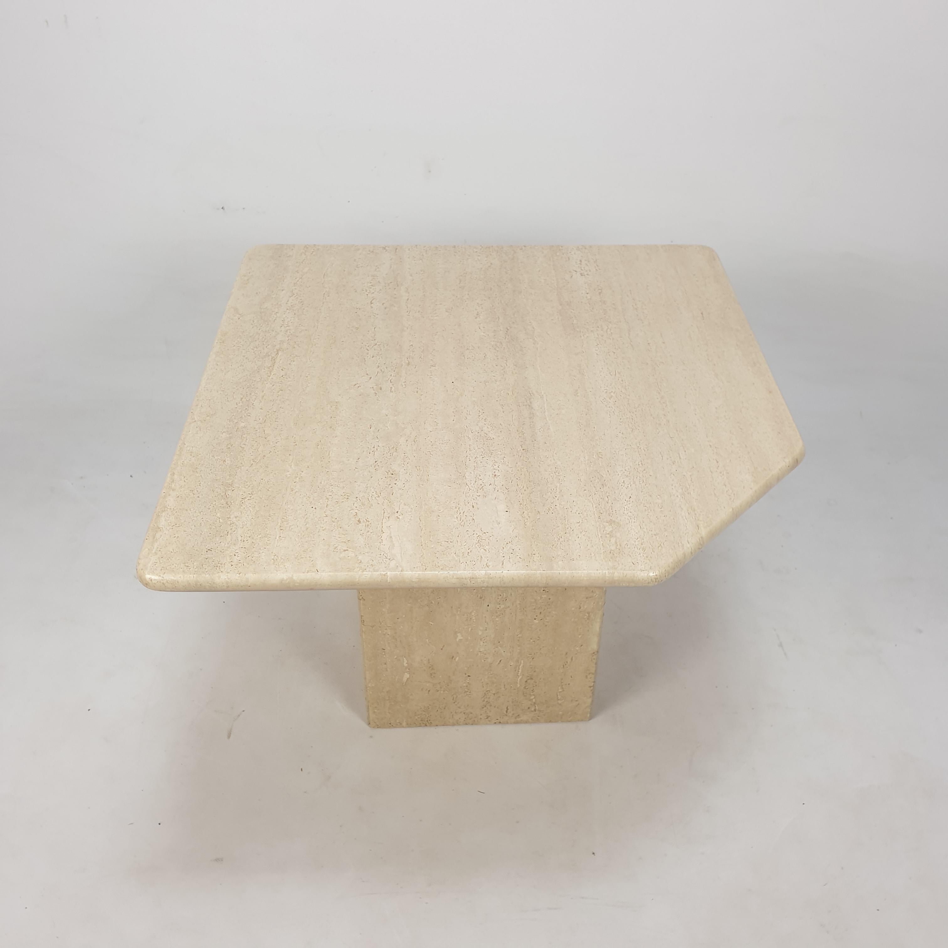 Italian Travertine Coffee Table, 1980s In Good Condition For Sale In Oud Beijerland, NL