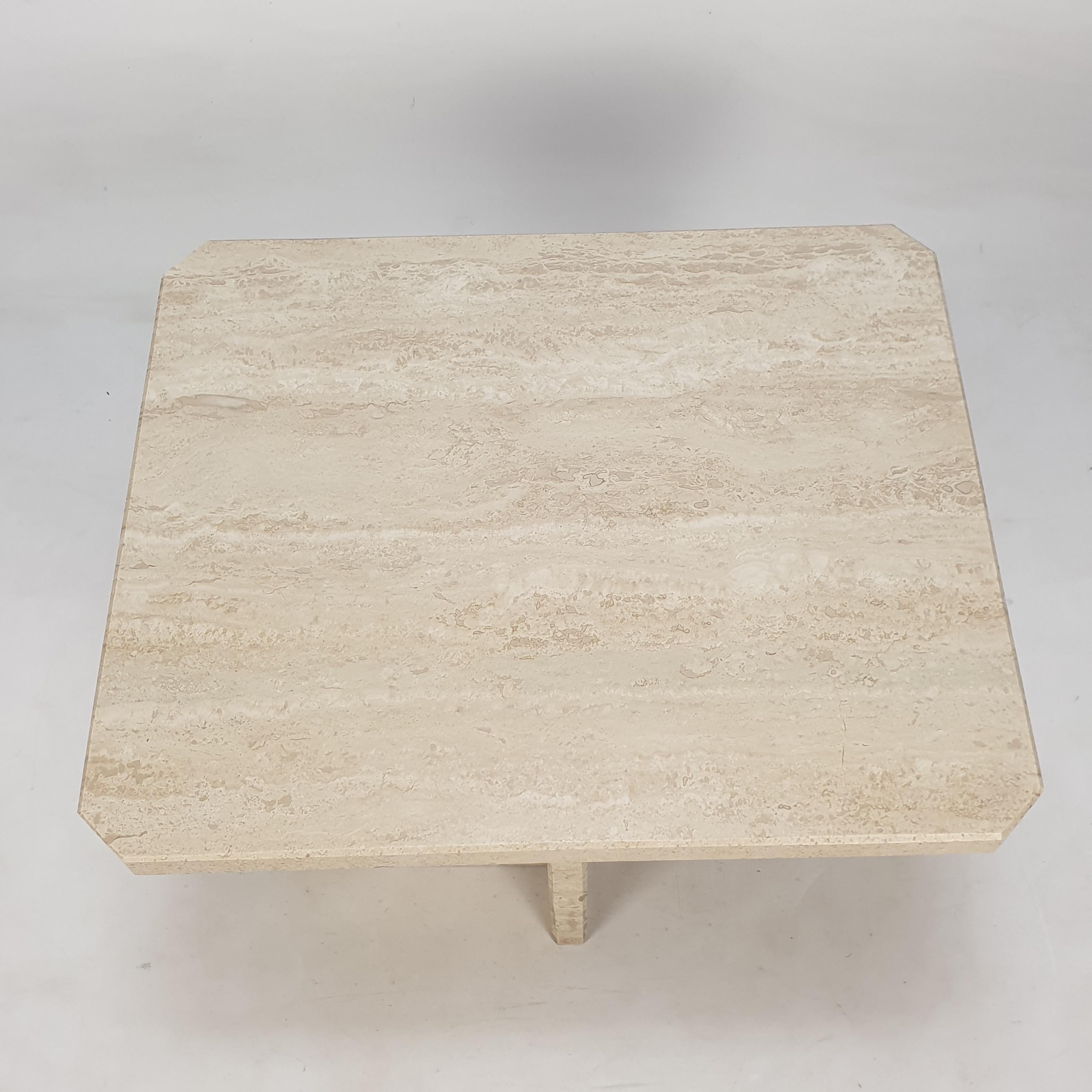 Late 20th Century Italian Travertine Coffee Table, 1980s