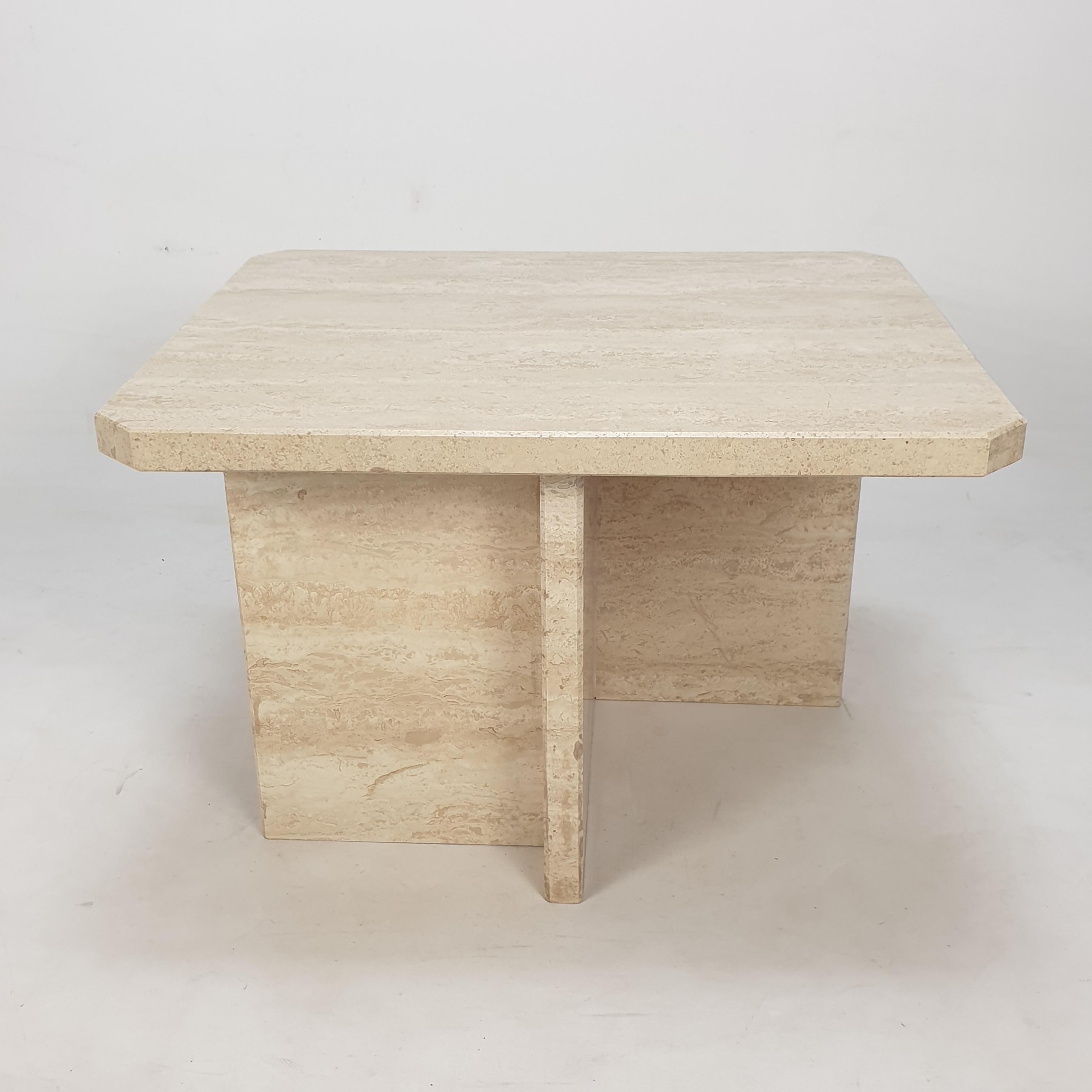 Italian Travertine Coffee Table, 1980s 1