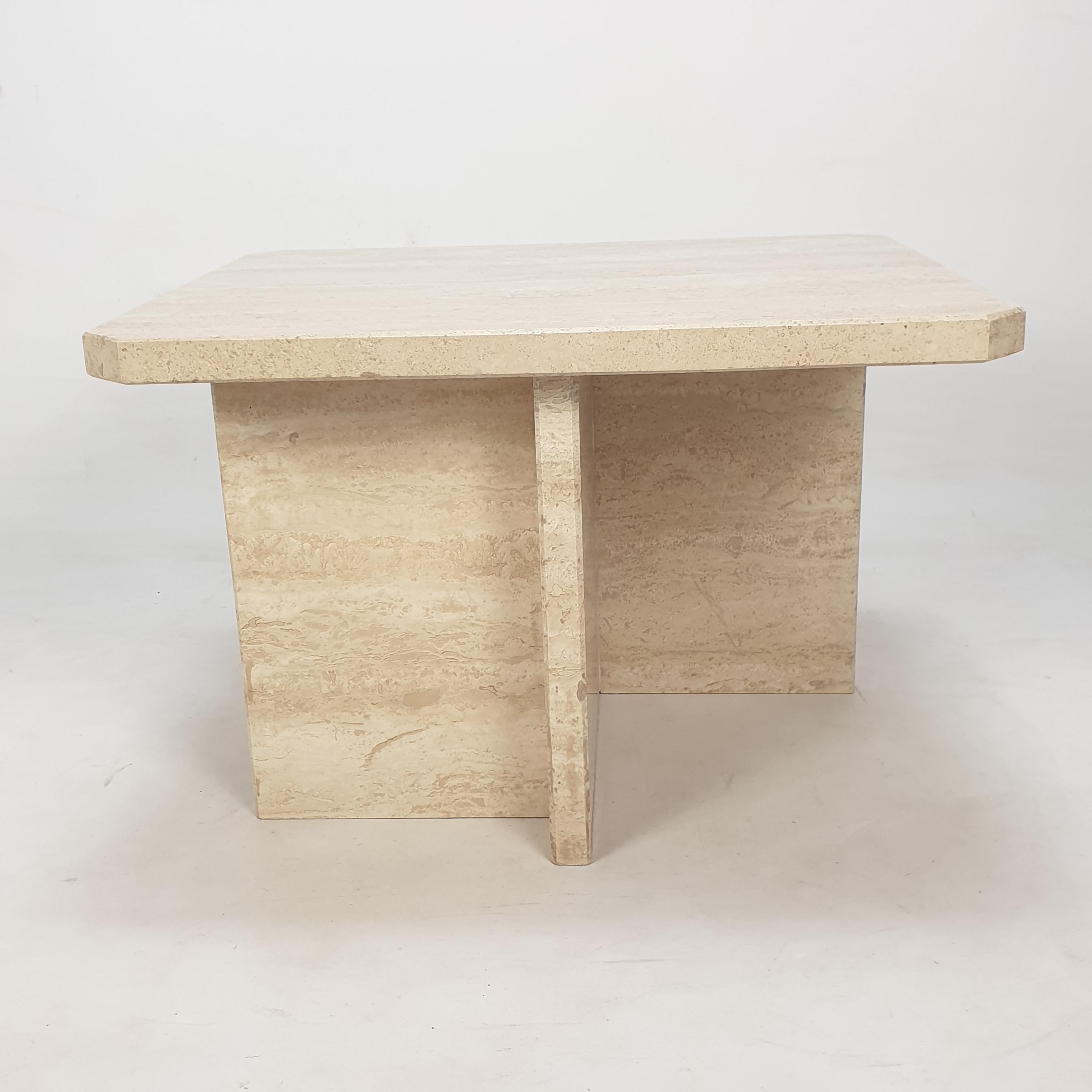 Italian Travertine Coffee Table, 1980s 2