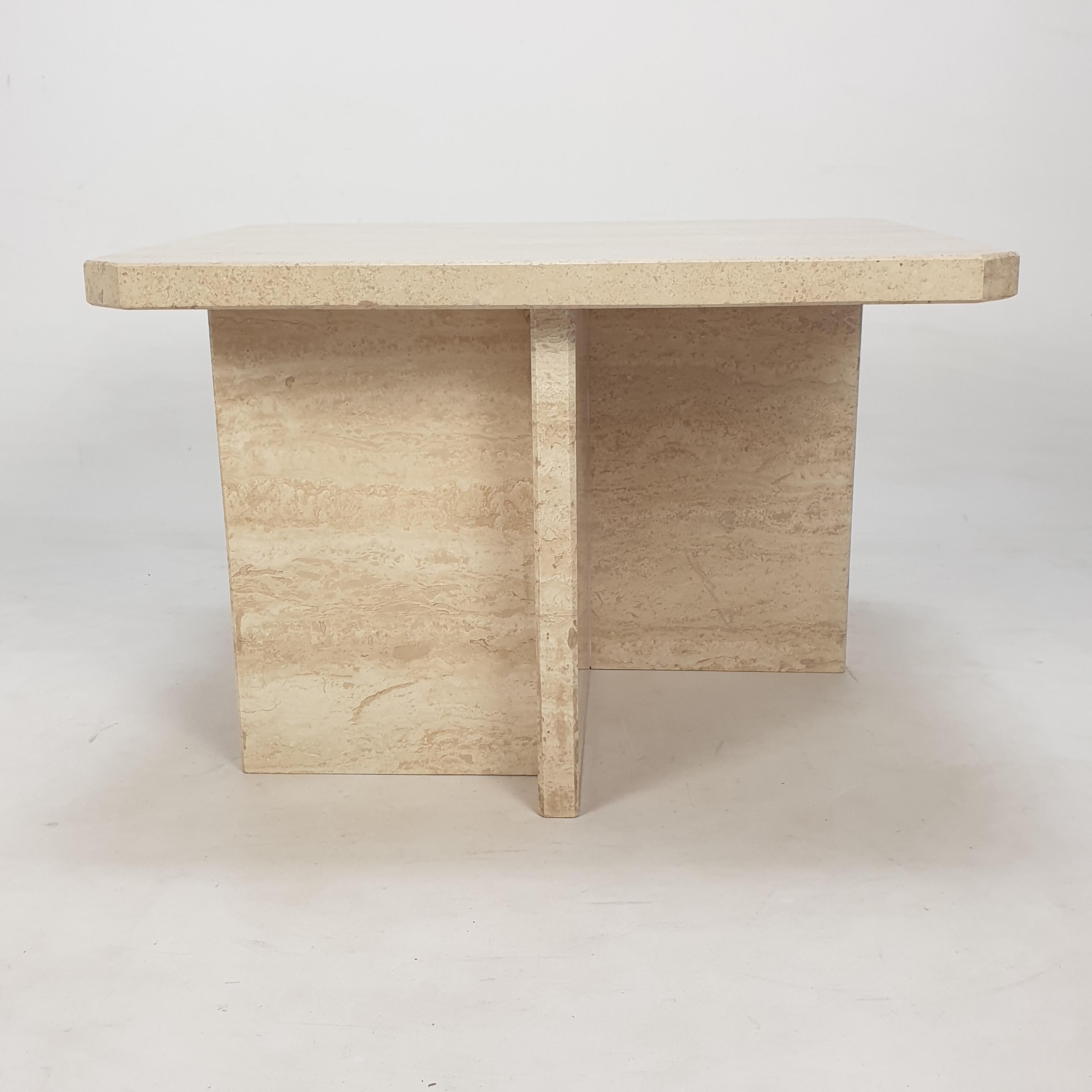Italian Travertine Coffee Table, 1980s 3