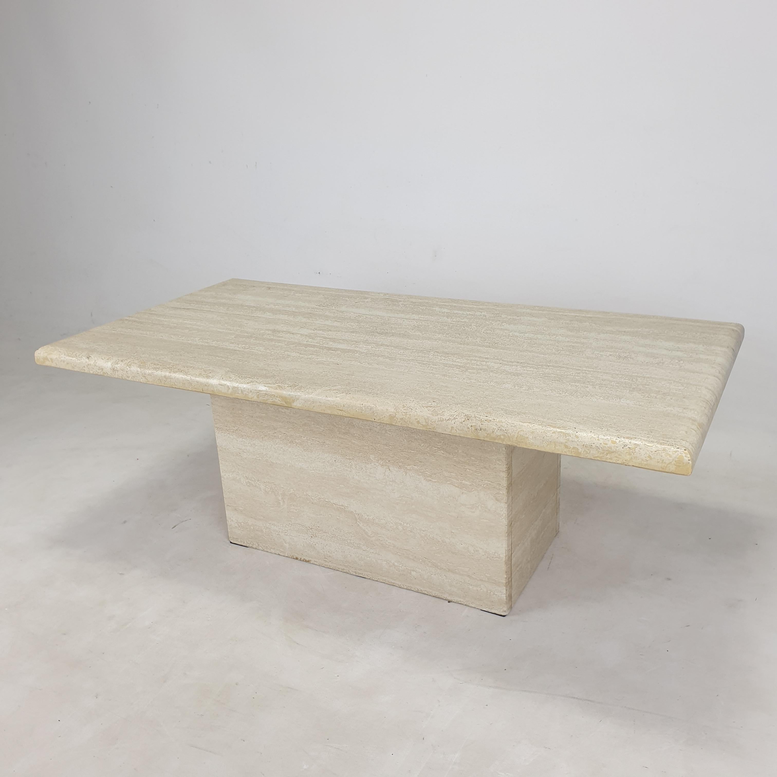 Italian Travertine Coffee Table, 1980s 3