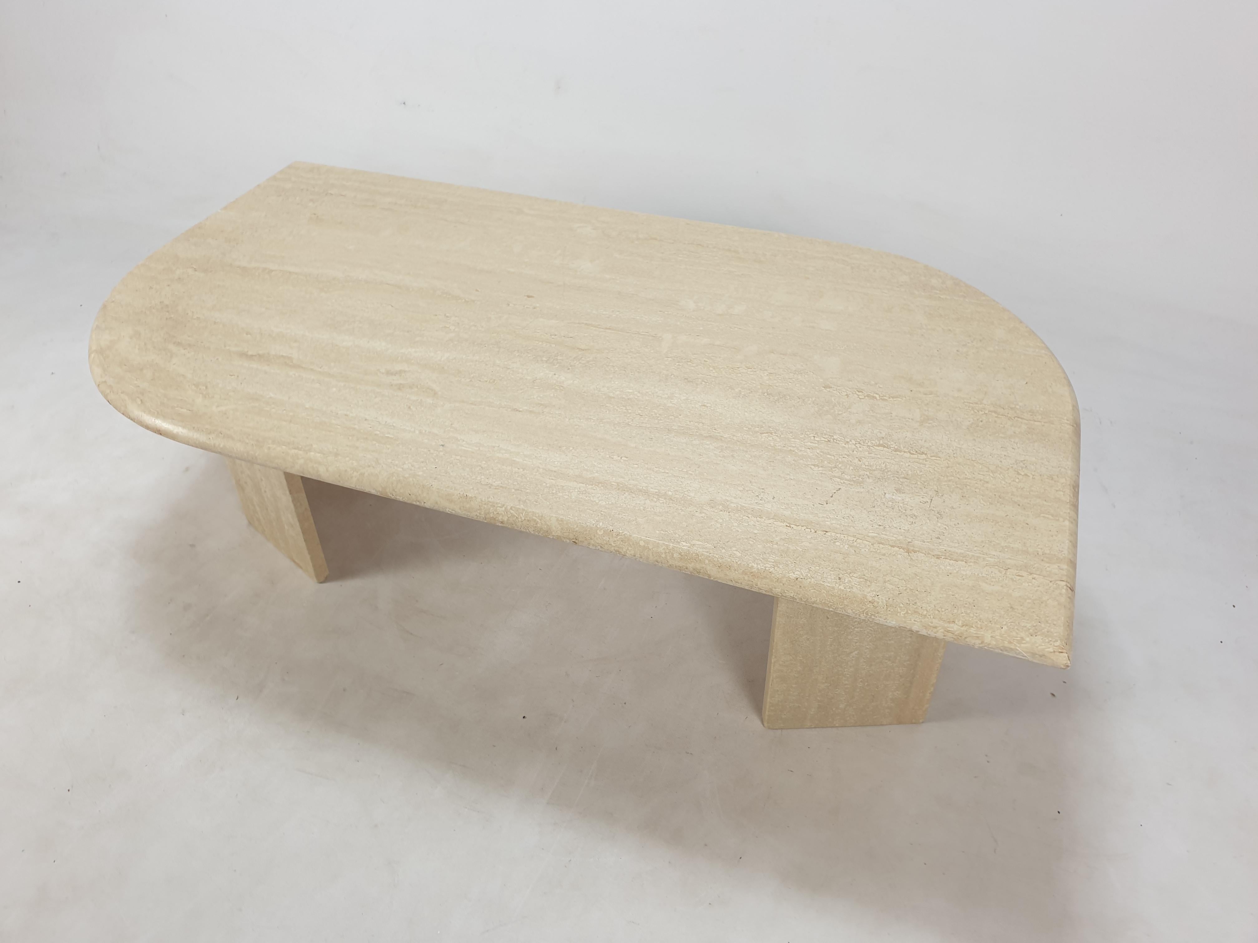 Italian Travertine Coffee Table, 1980's 3