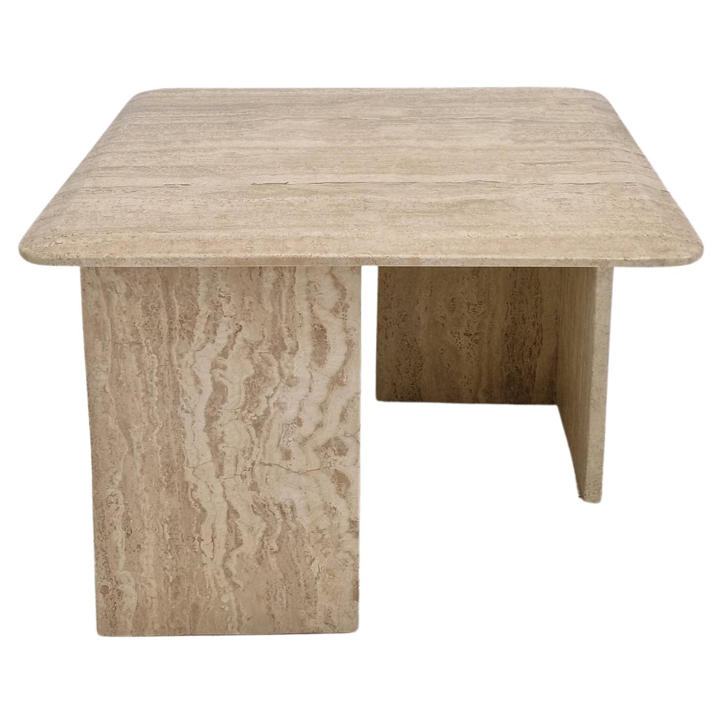 Italian Travertine Coffee Table, 1980s