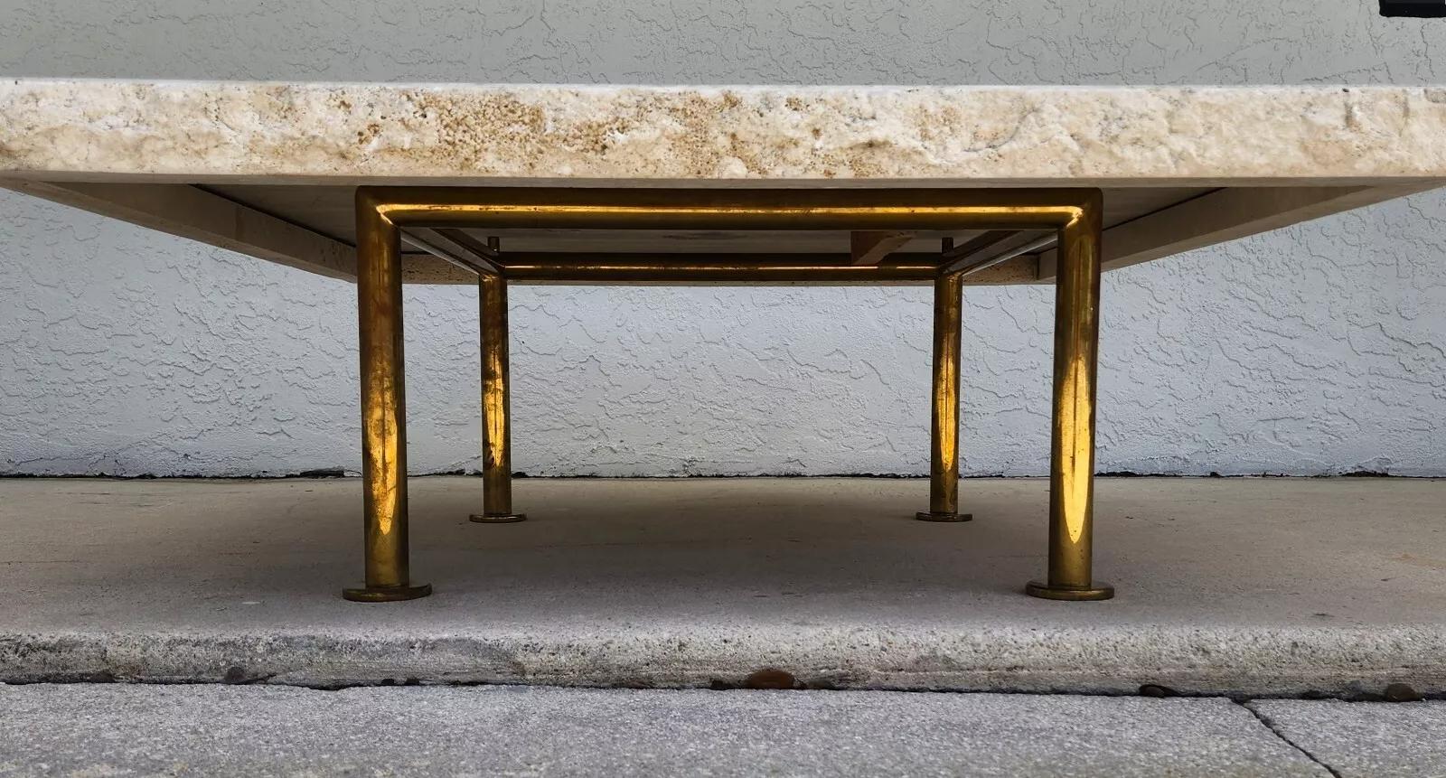 For FULL item description click on READ MORE below. 

Offering One Of Our Recent Palm Beach Estate Fine Furniture Acquisitions Of A
1970s Italian Live Edge Highly Polished Travertine Coffee Cocktail Table by STONE INTERNATIONAL
The very solid,