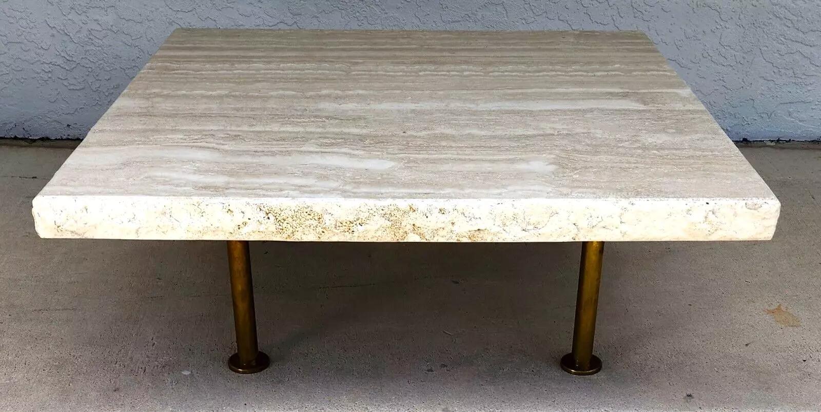 Mid-Century Modern Italian Travertine Coffee Table by STONE INTERNATIONAL