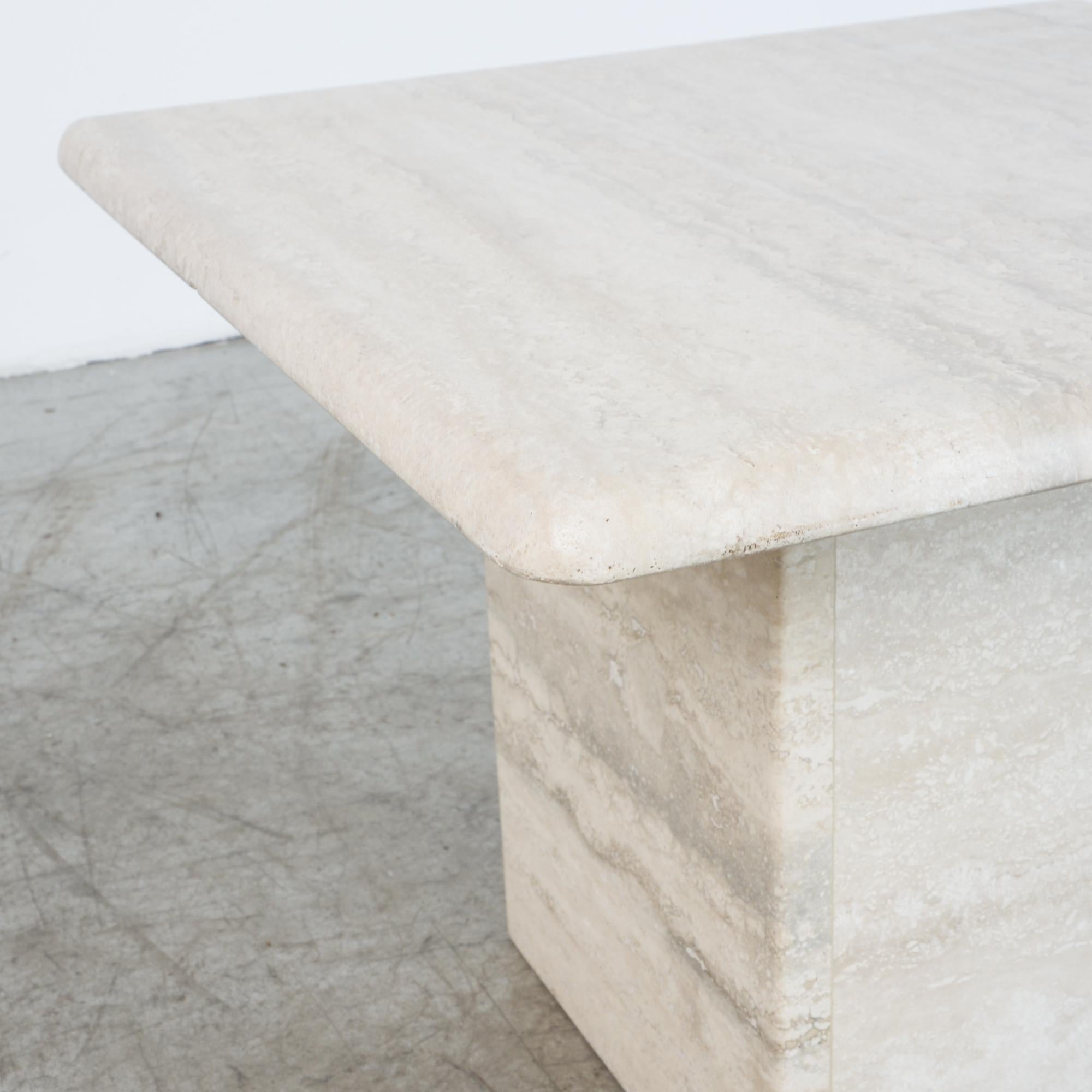 Mid-Century Modern Italian Travertine Coffee Table