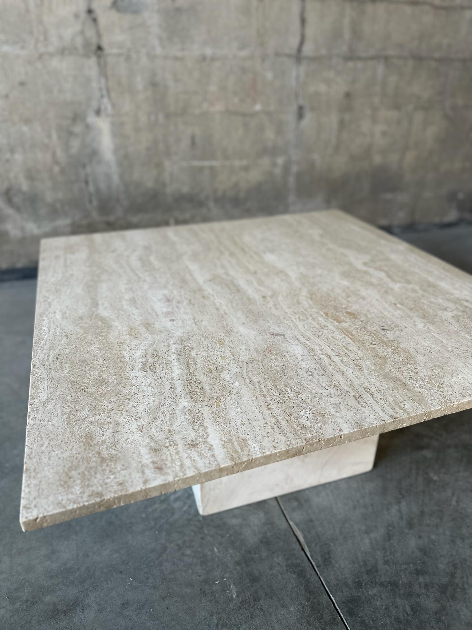 Mid-Century Modern Italian Travertine Coffee Table For Sale