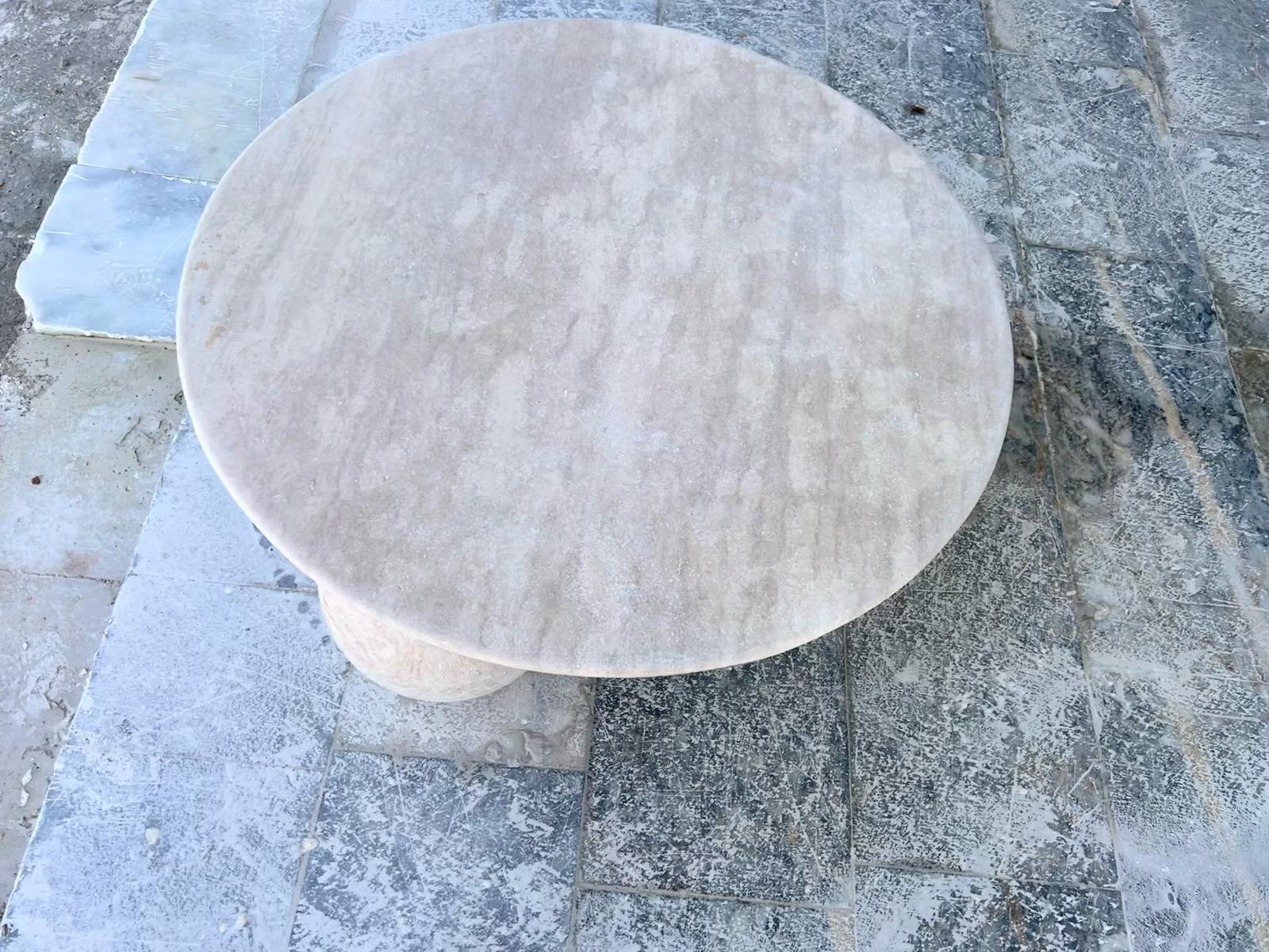Italian Travertine Coffee Table - Natural Stone End Table - Side Table For Sale 3