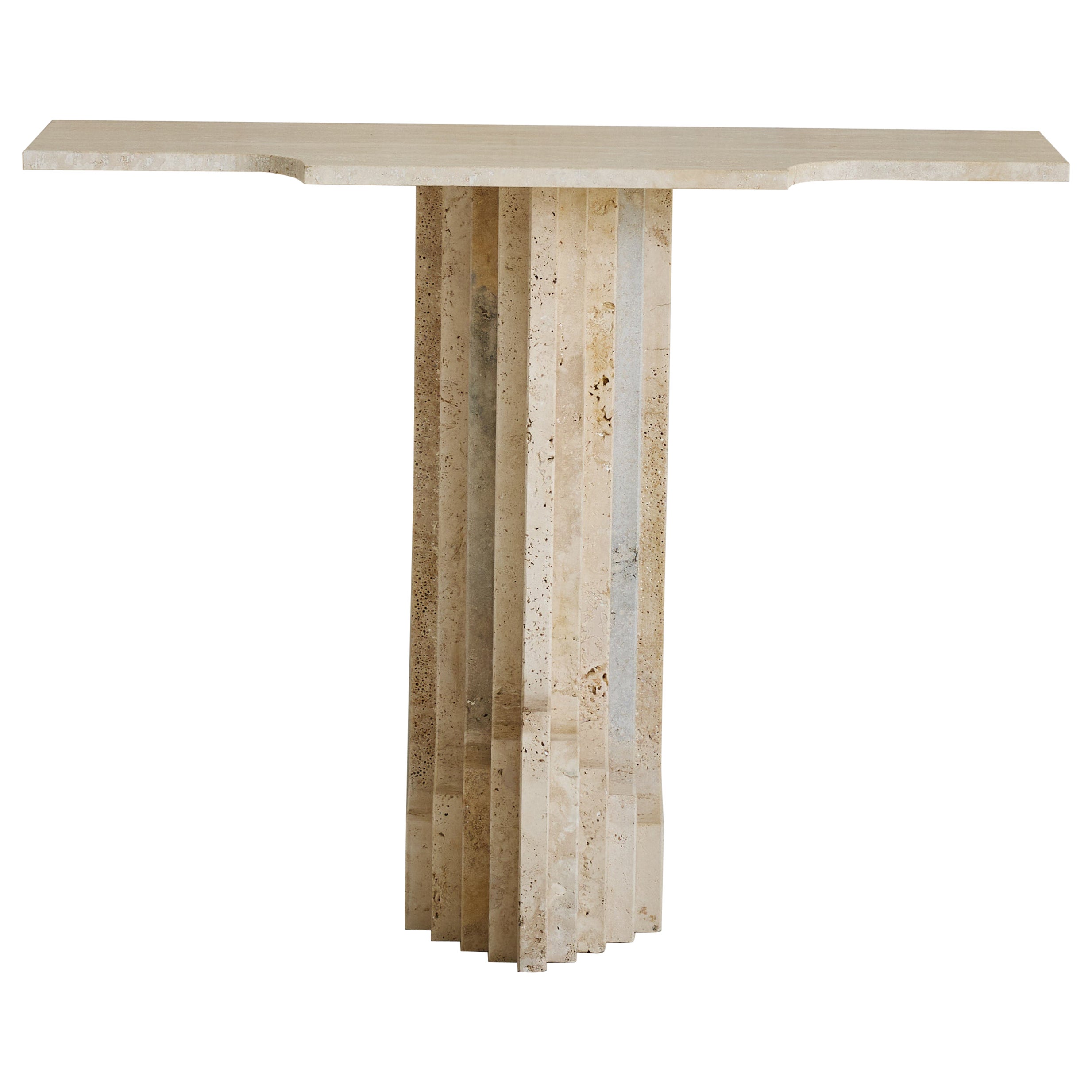 Console italienne en travertin dans le style de Carlo Scarpa, années 1970 - 2 Disponibles en vente
