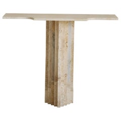 Console italienne en travertin dans le style de Carlo Scarpa, années 1970 - 2 Disponibles