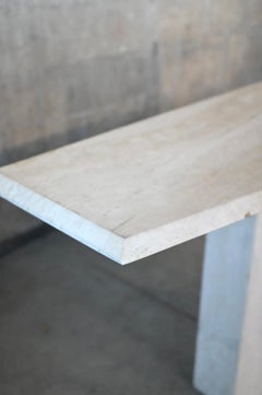 Italian Travertine Console Table, Post-Modern Design, Circa 1970