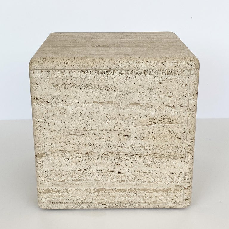 Italian Travertine Cube Side Table at 1stDibs travertine cube table