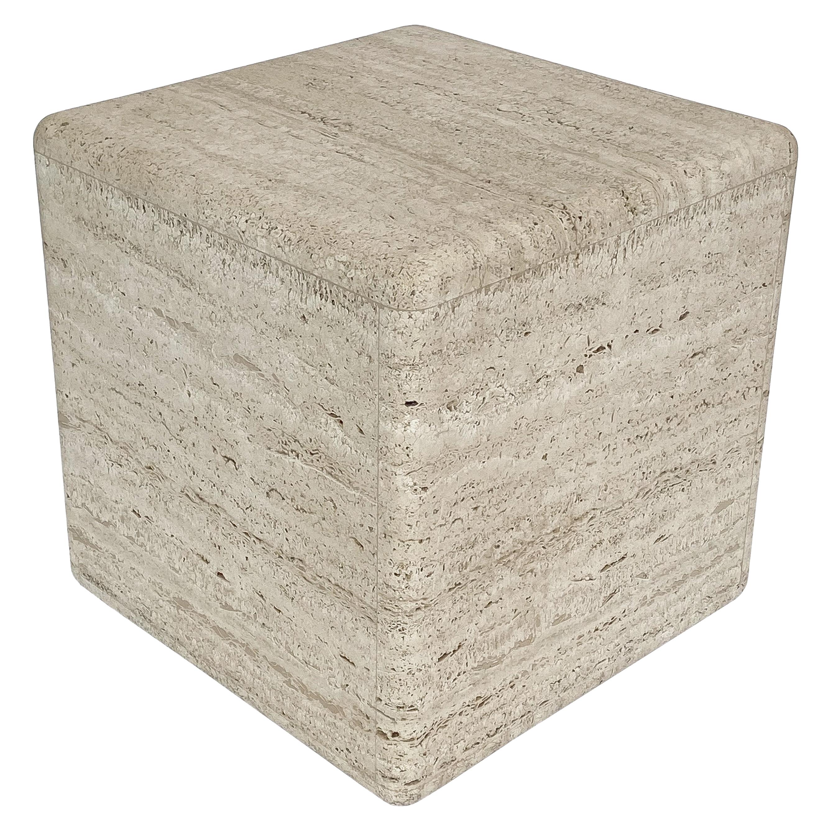 Italian Travertine Cube Side Table at 1stDibs travertine cube table