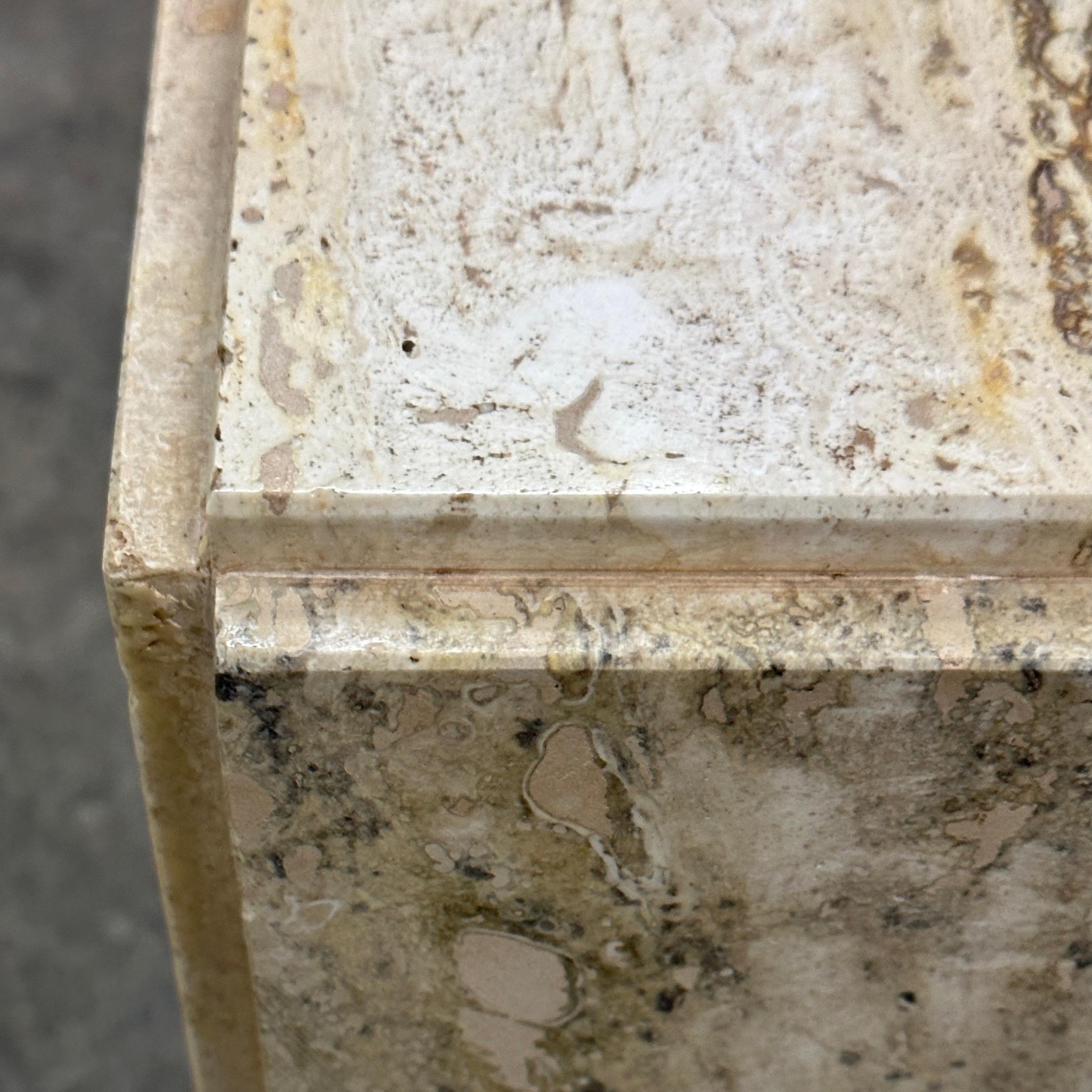 Italian Travertine Cube Tables For Sale 2