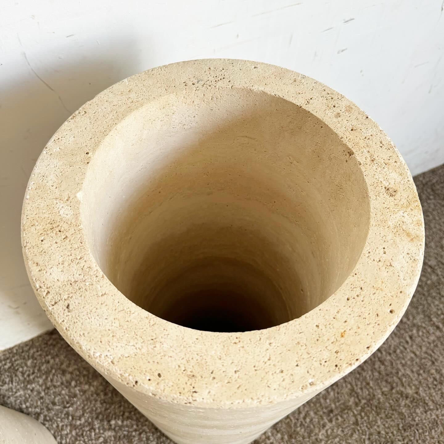 Italian Travertine Cylindrical Pedestals/Pillars 4