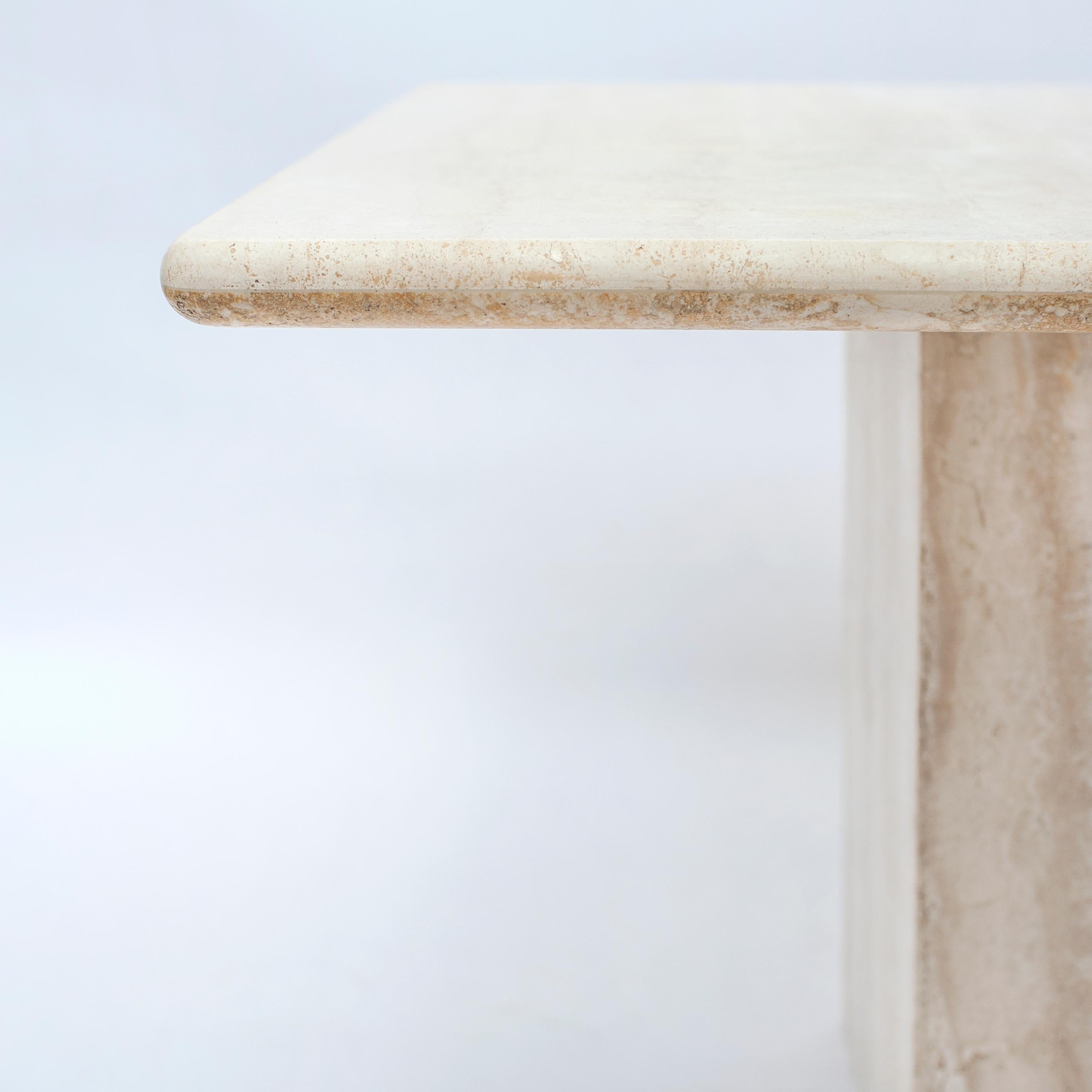 Mid-Century Modern Italian Travertine Dining Table, 1970s-1980s