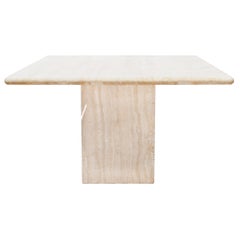 Italian Travertine Dining Table, 1970s-1980s