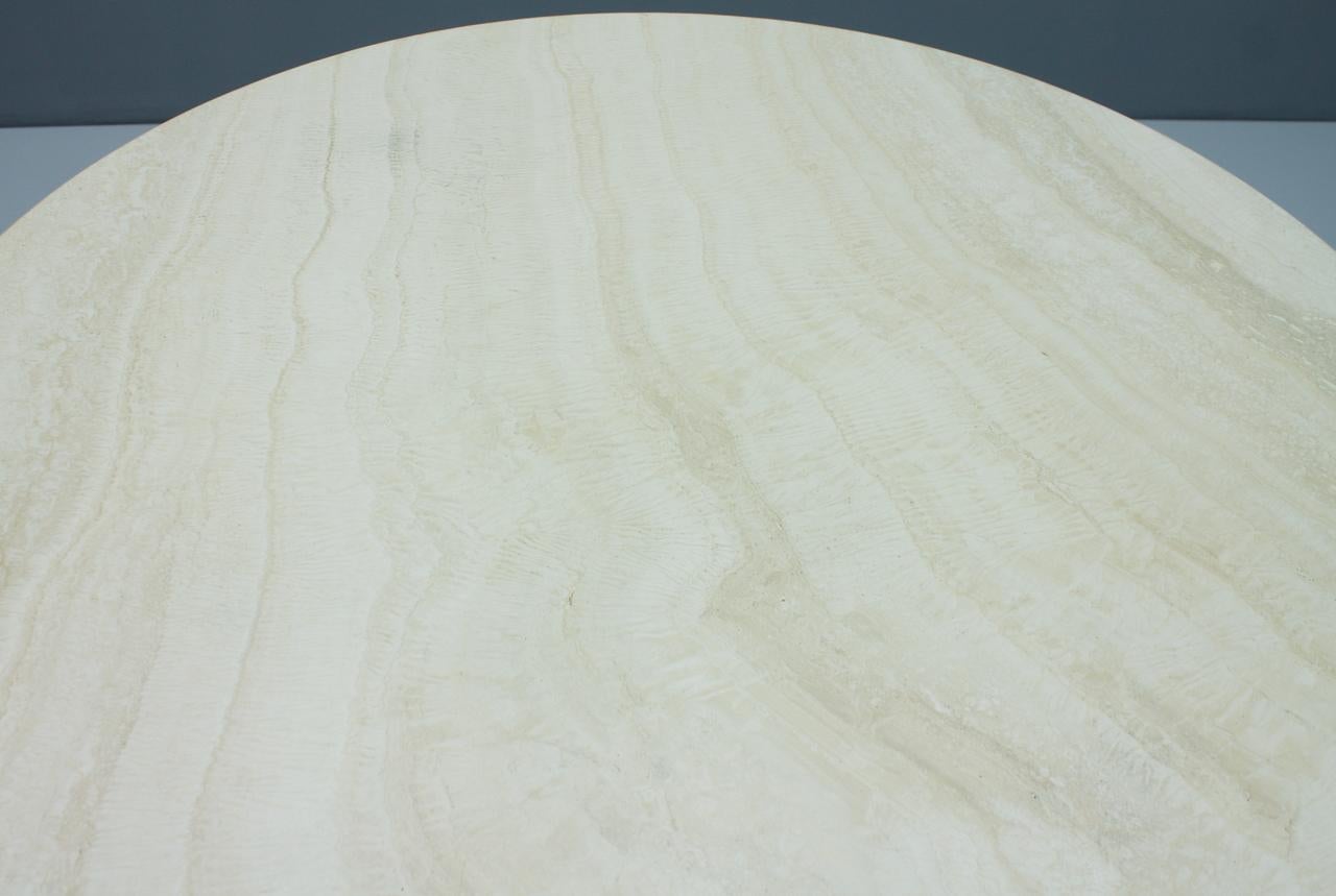 Italian Travertine Dining Table, 1970s For Sale 3