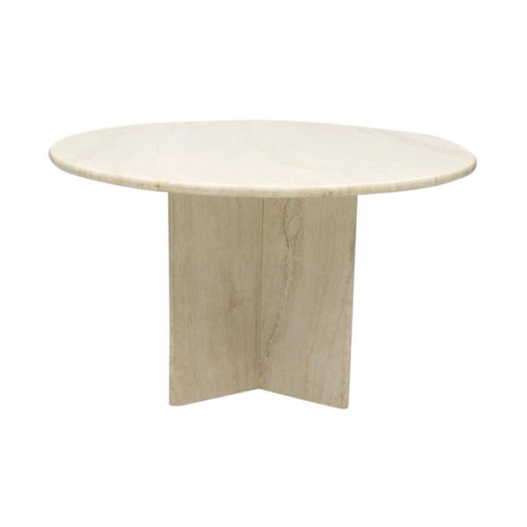 Italian Travertine Dining Table, 1970s For Sale