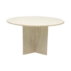 Italian Travertine Dining Table, 1970s