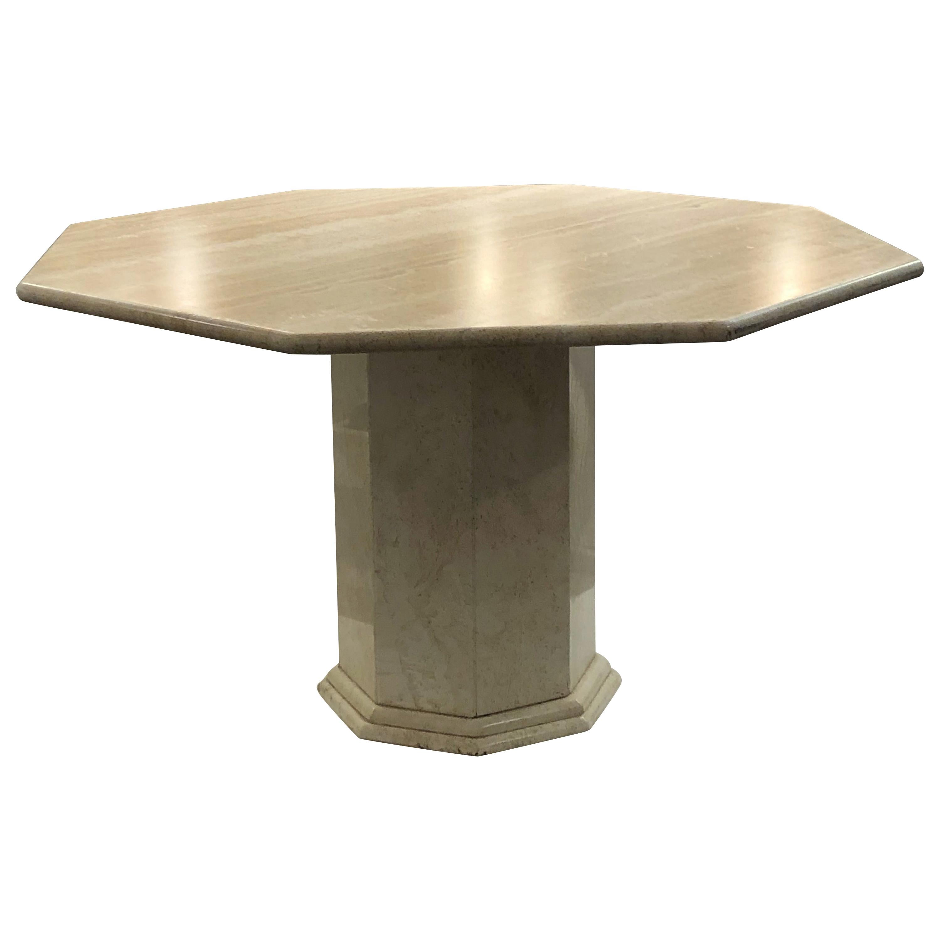 Italian Travertine Dining Table, 1970s