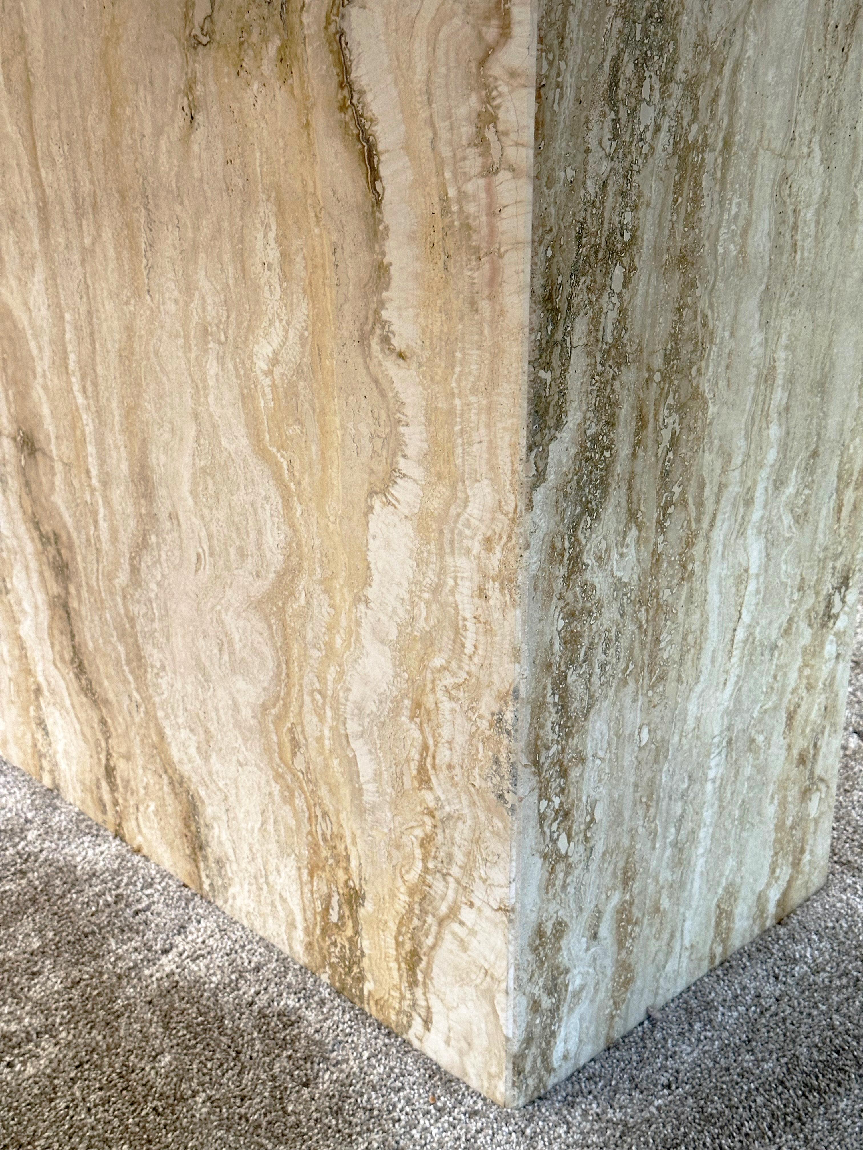 Italienischer Esstisch aus Travertin von Stone International im Angebot 6