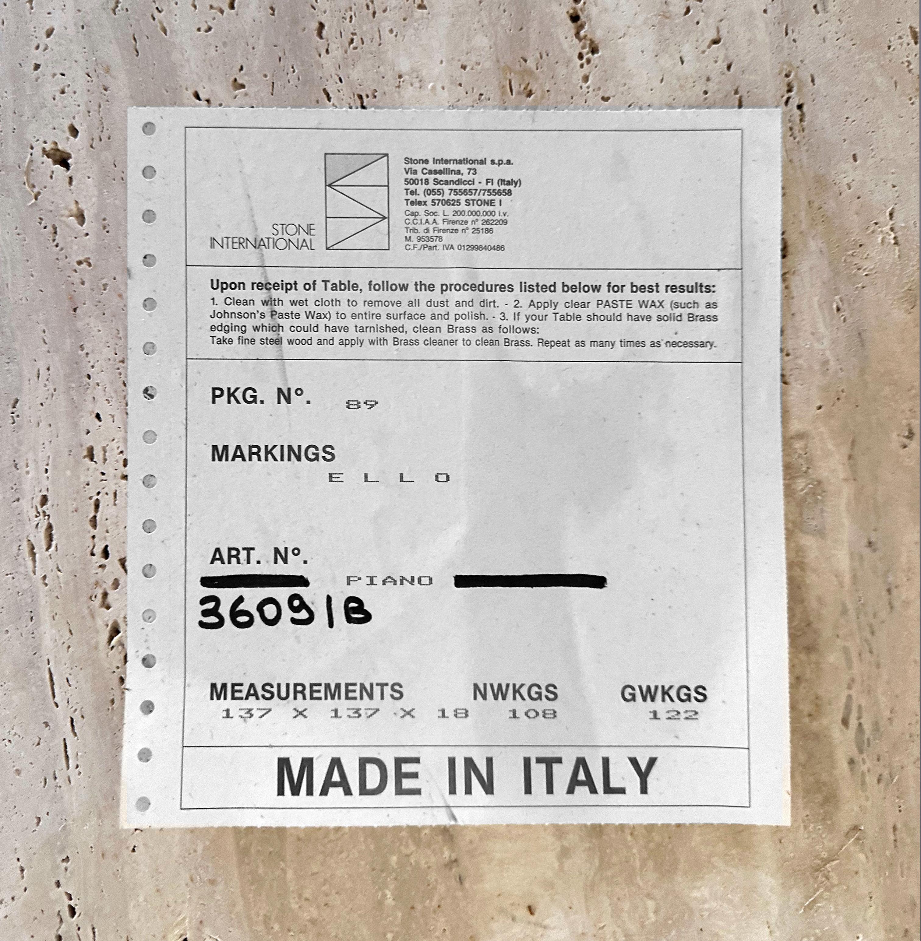 Italienischer Esstisch aus Travertin von Stone International im Angebot 8
