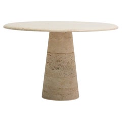 Italian Travertine Dining Table by UP&UP, 1970s