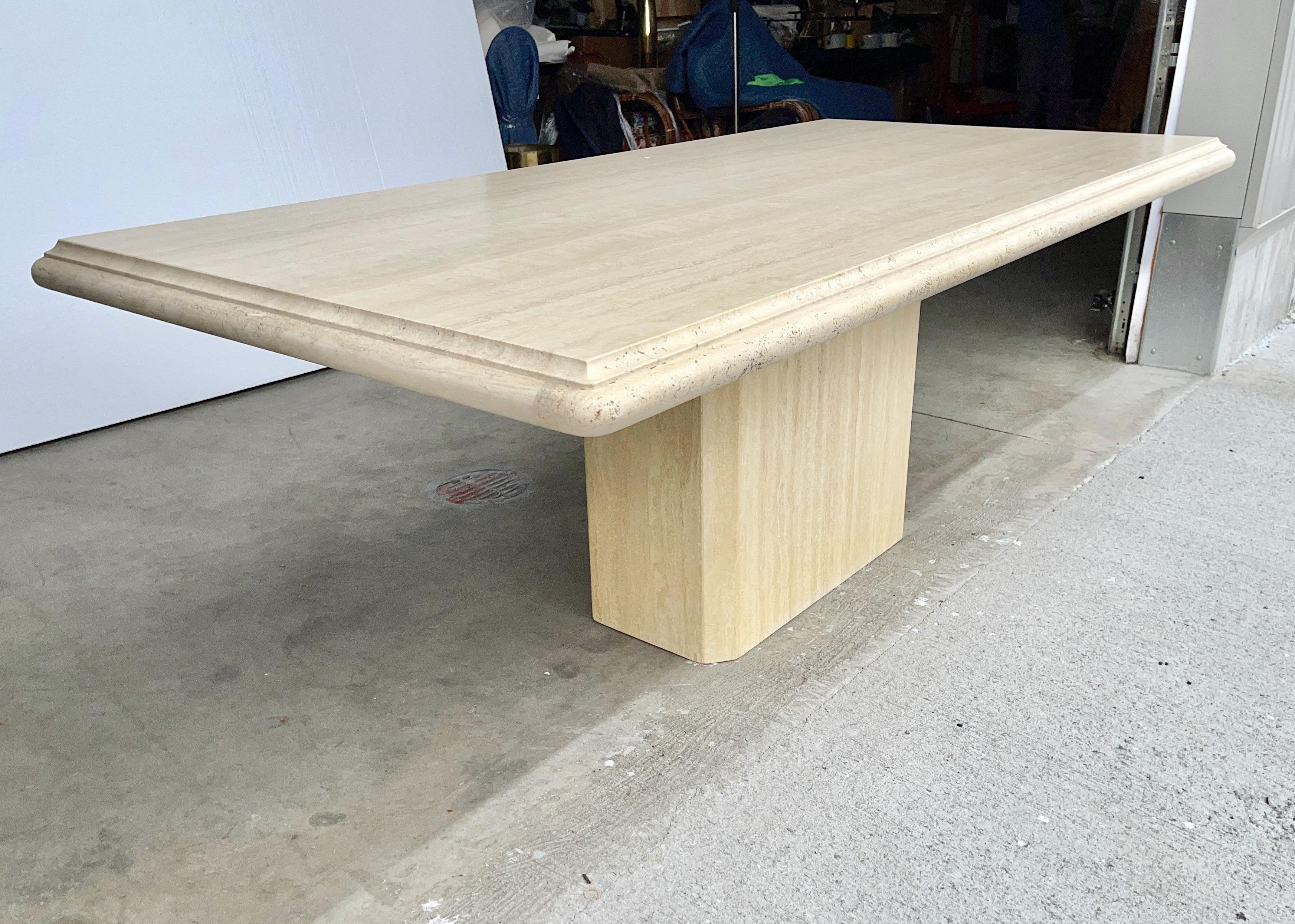 Late 20th Century Italian Travertine Dining Table