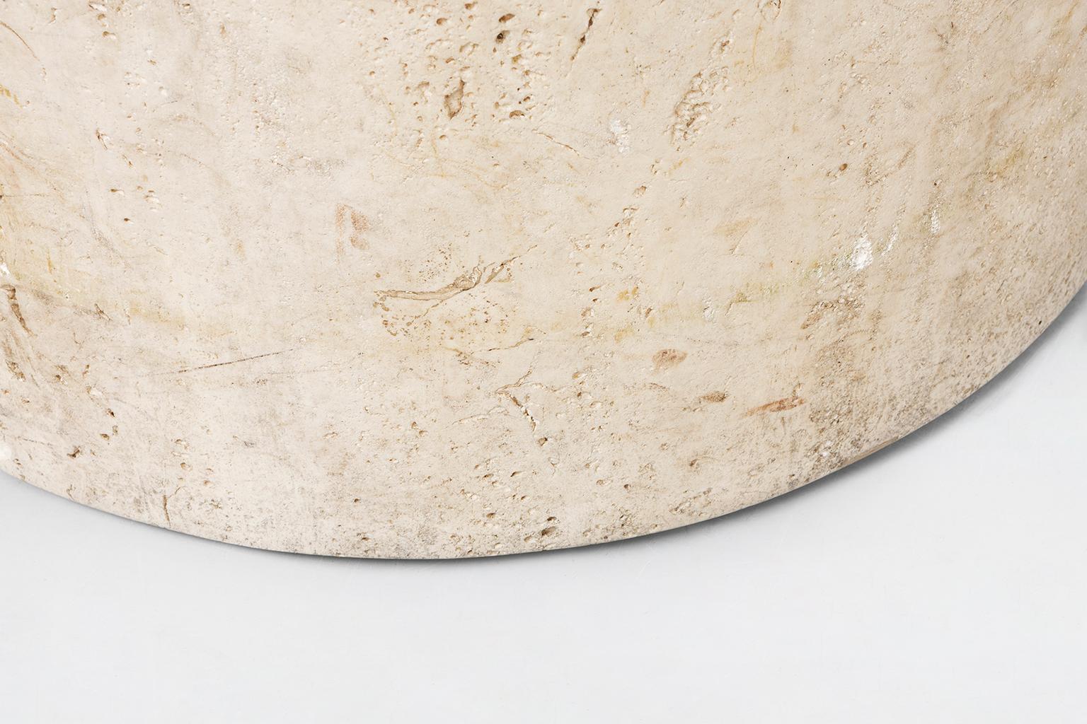 Italian mid-century modern Travertine Dining Table Dolmen by Cappellini, 1970s  5