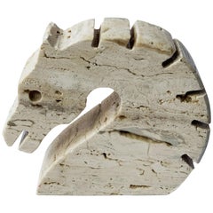 Italian Travertine, Fratelli Mannelli Letter Holder, Desk Accessory Italy, 1970s