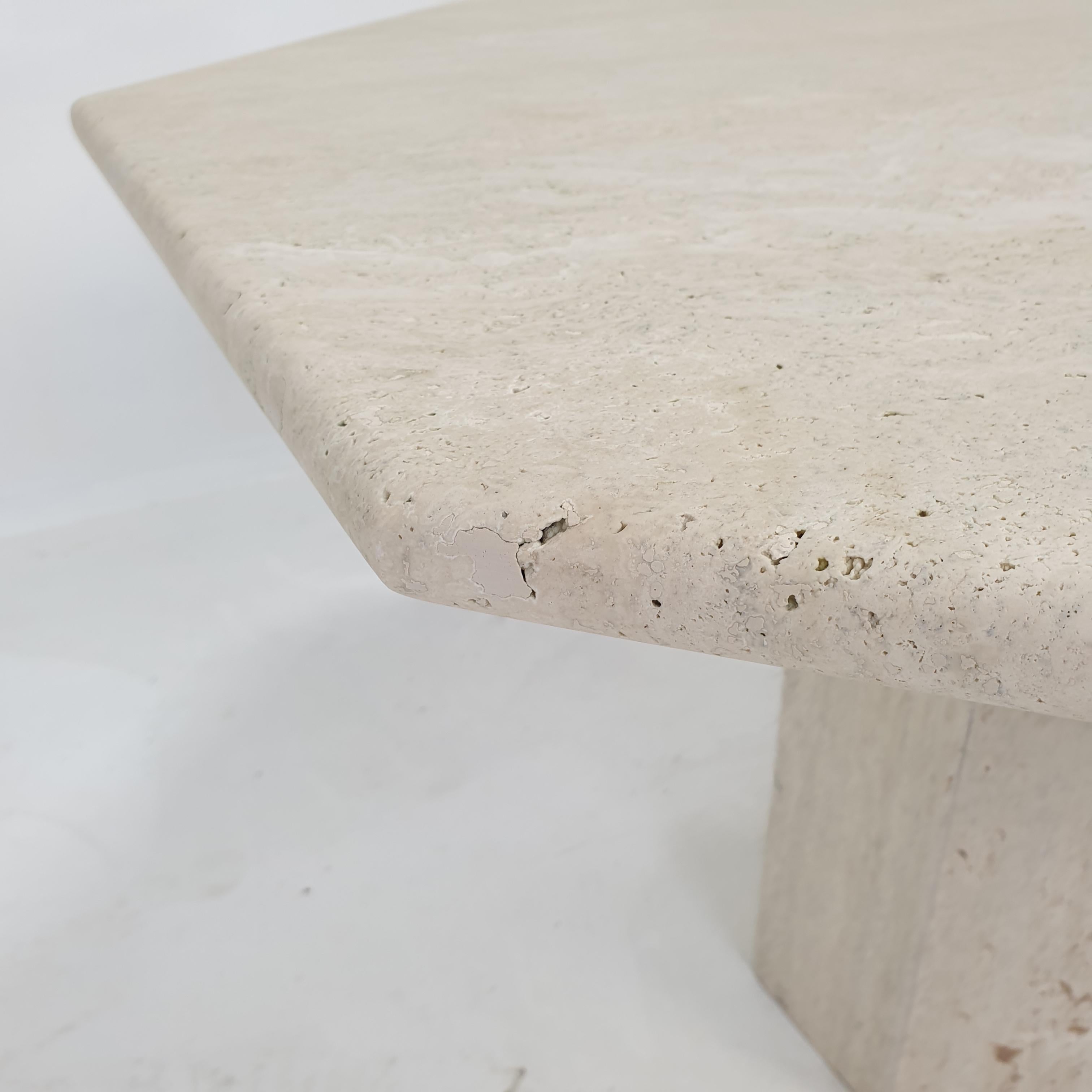 Italian Travertine Garden or Dining Table, 1970s For Sale 6