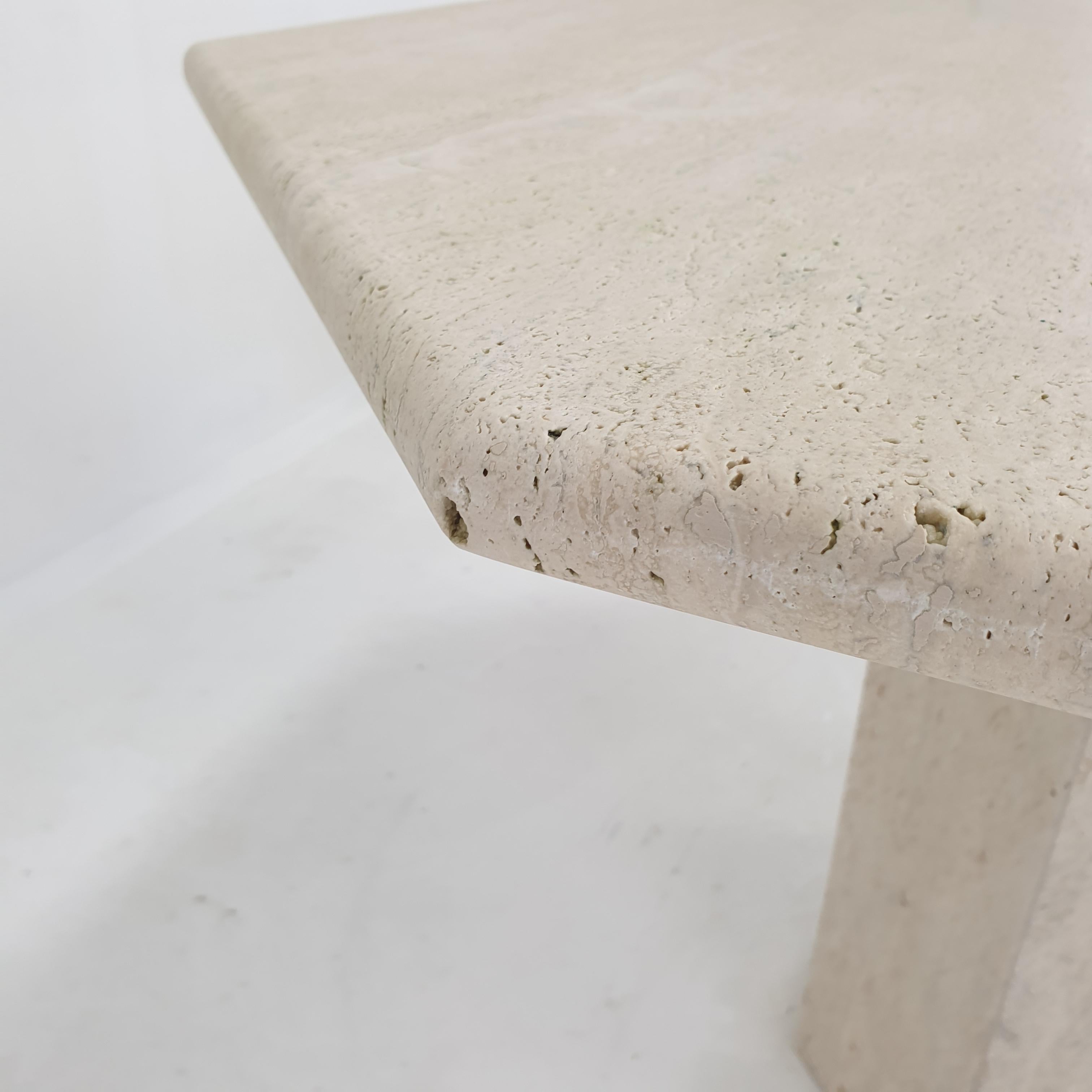 Italian Travertine Garden or Dining Table, 1970s For Sale 7