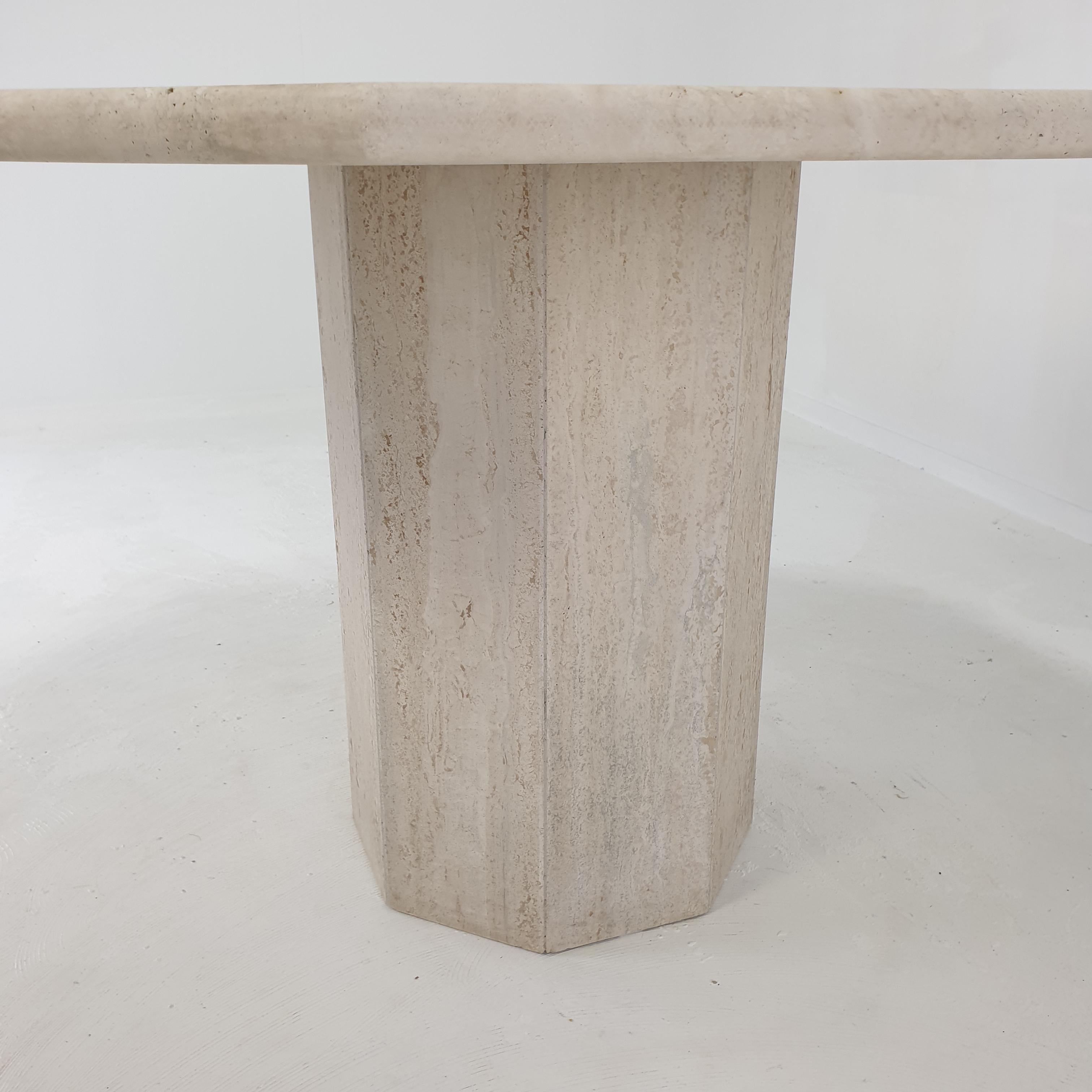 Italian Travertine Garden or Dining Table, 1970s For Sale 12