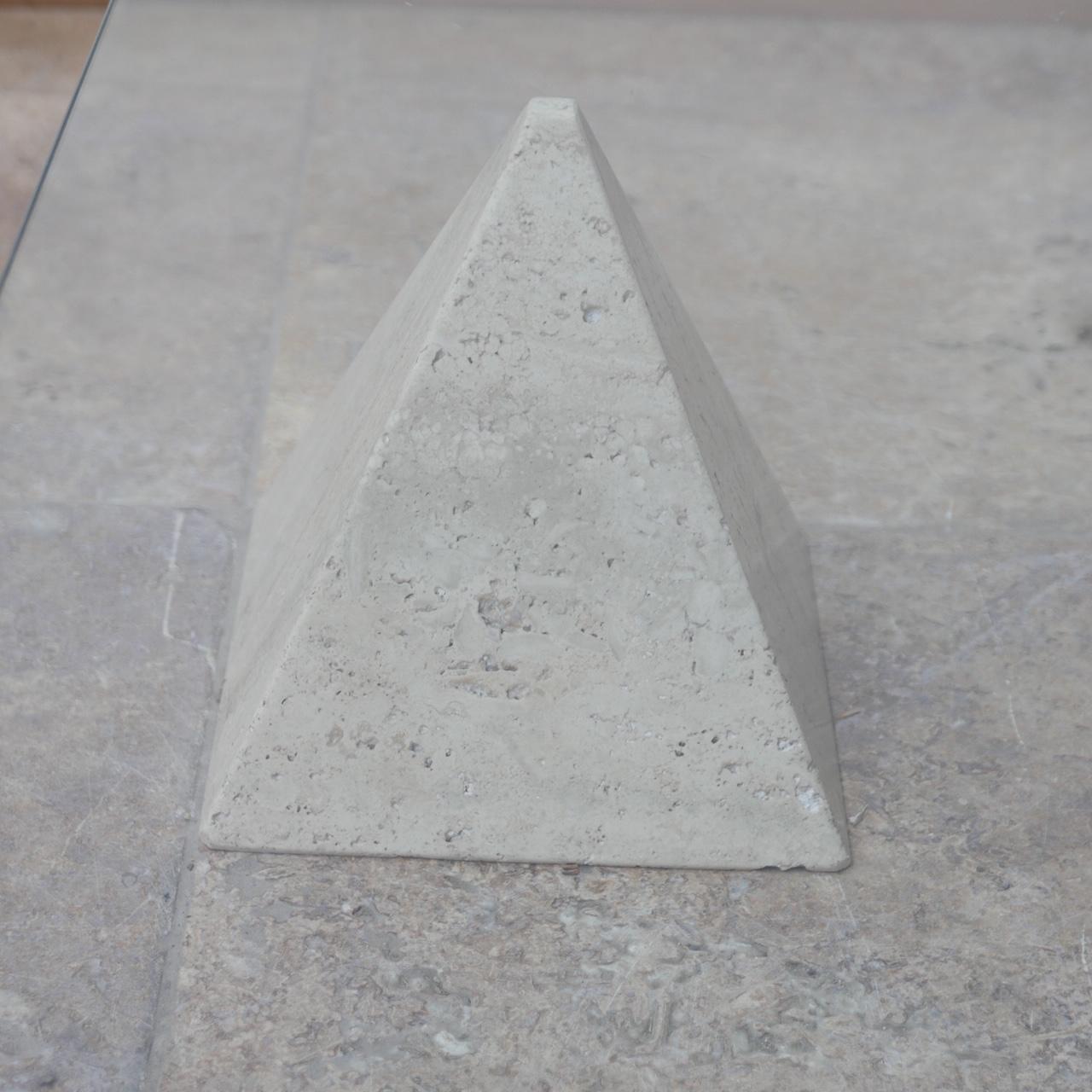 Italian Travertine Geometric Coffee Table In Good Condition In London, GB