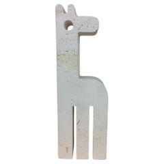 Italian Travertine Giraffe sculpture by Fratelli Mannelli
