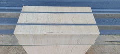 Italian Travertine & Glass Console Table